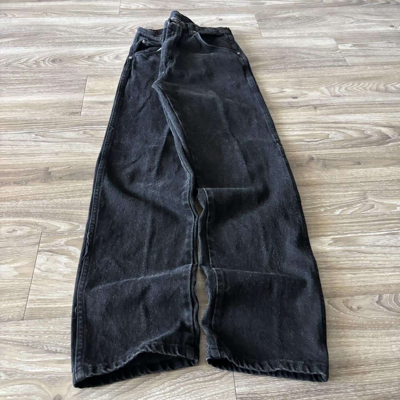 Japanese Brand Crazy Vintage 90s Solid Black Essential Denim Jeans 27x30 Size US 27 - 3 Thumbnail