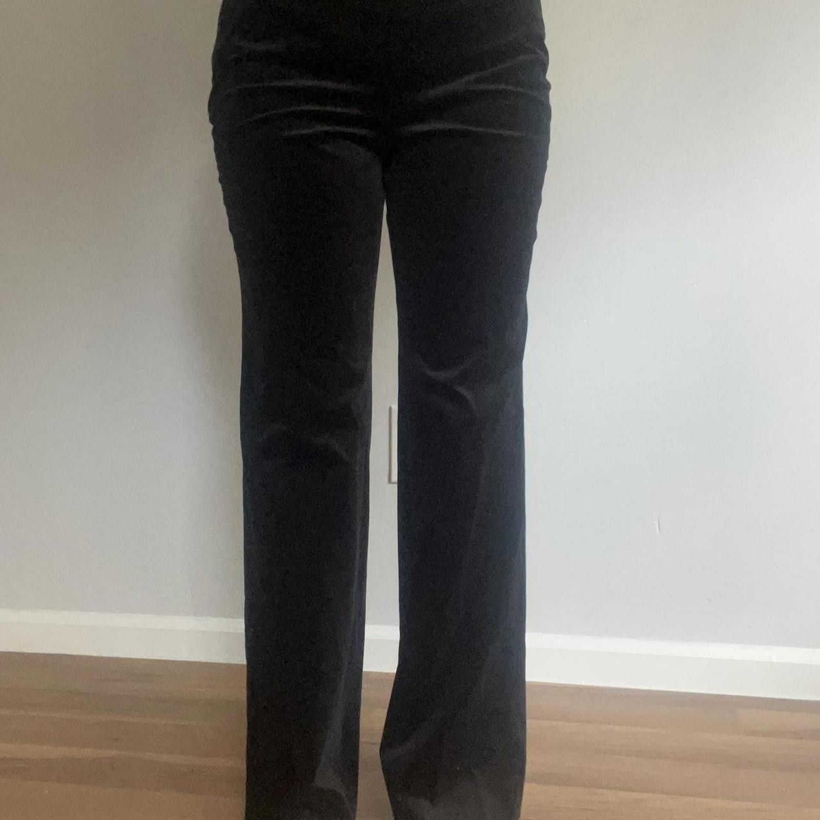 Ann Taylor Black velvet low-rise flare pants Size 27" / US 4 / IT 40 - 2 Thumbnail