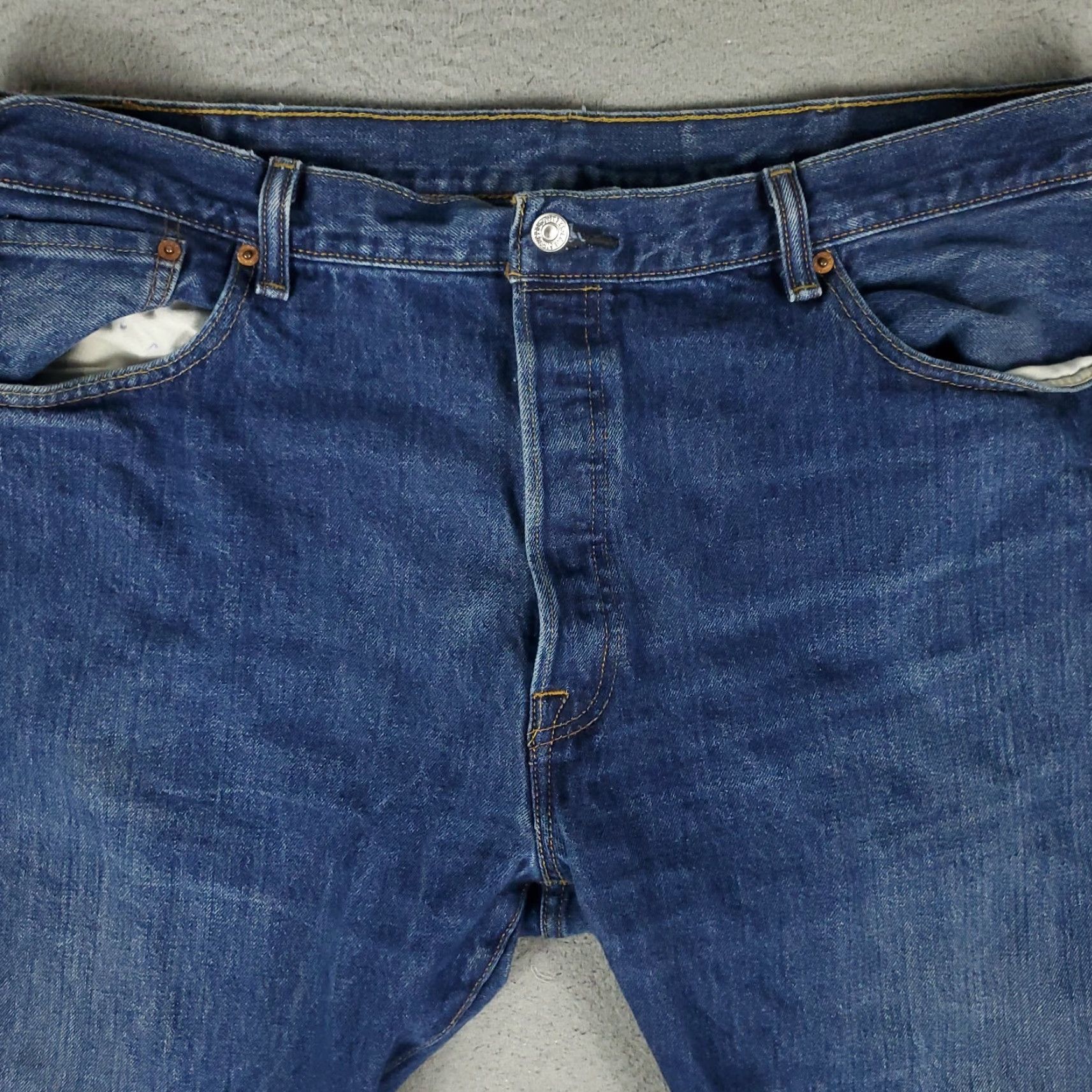 Levi's Levi's 501 Jeans Mens Regular Fit 42x30 Blue Button Fly Straight Leg Denim Pants Size US 42 / EU 58 - 2 Thumbnail