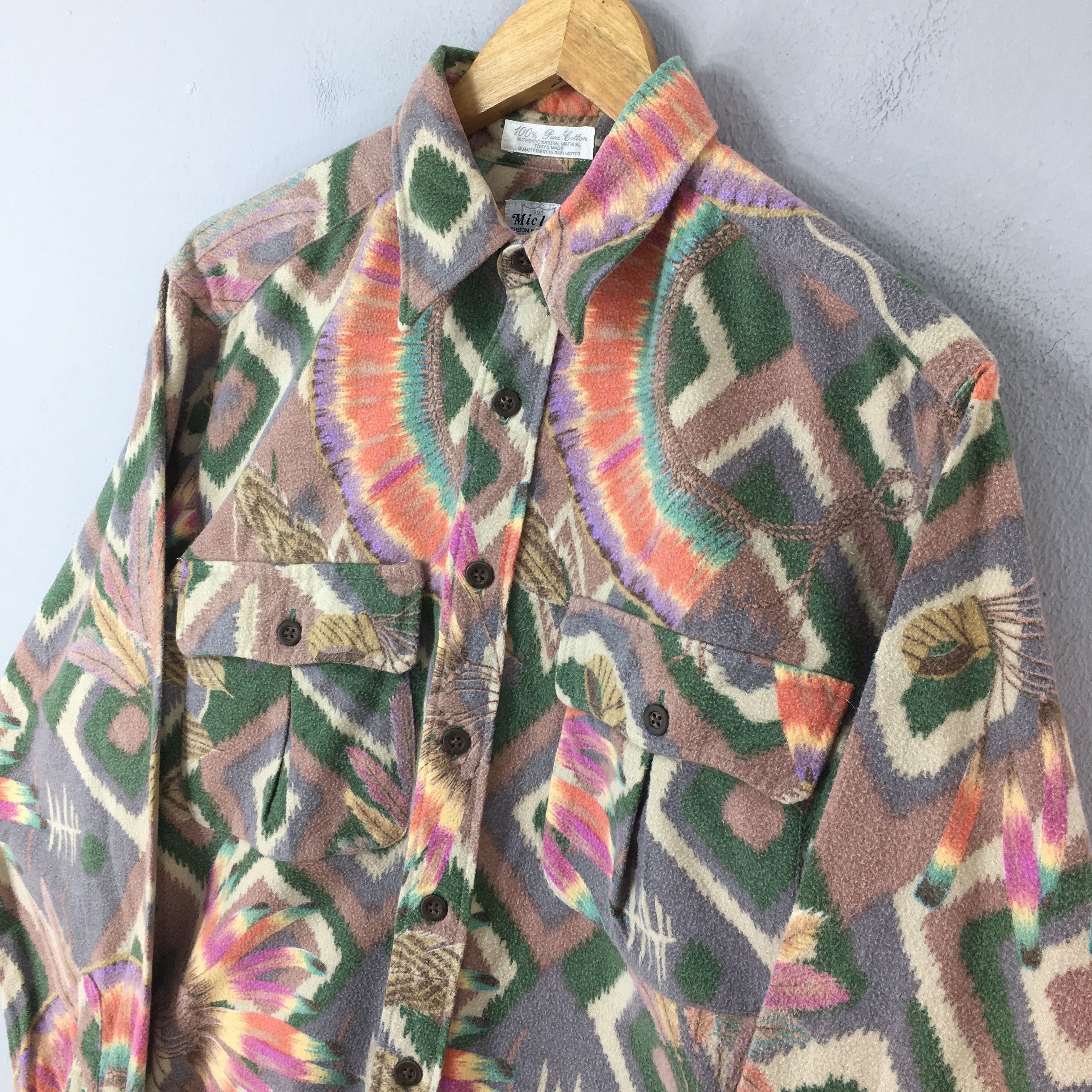 Vintage Vintage Psychedelic Men Casual Oxford Shirt Medium Size US M / EU 48-50 / 2 - 3 Thumbnail