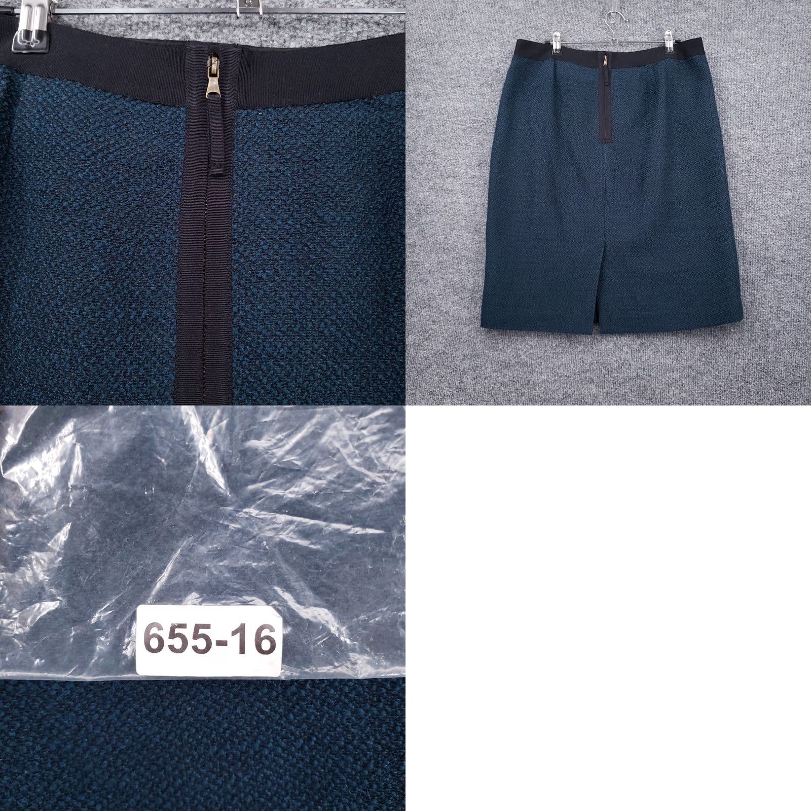 Talbots Talbots Skirt Womens 10 Blue Mini Wool Blend Straight Pencil Zip Back Stretch Size 32" / US 10 / IT 46 - 8 Thumbnail