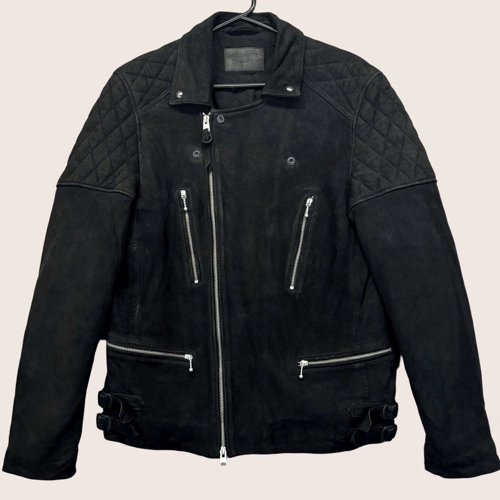 Allsaints Allsaints biker jacket kenji sheep leather Suede large size mens black Vgc Size US L / EU 52-54 / 3 - 1 Thumbnail