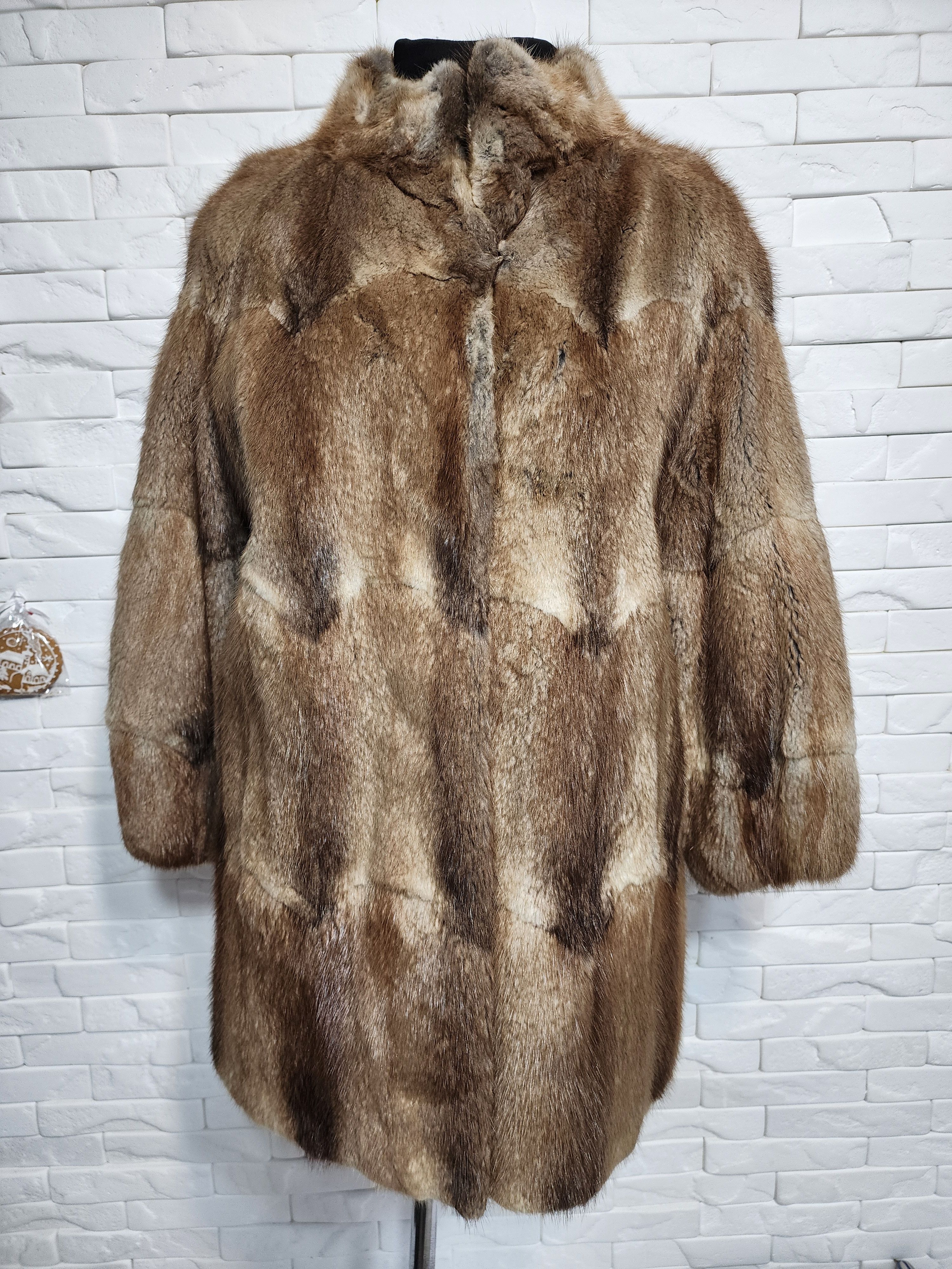 Furla Warm Brown Women's Fur Coat. Size L / US 10 / IT 46 - 1 Thumbnail