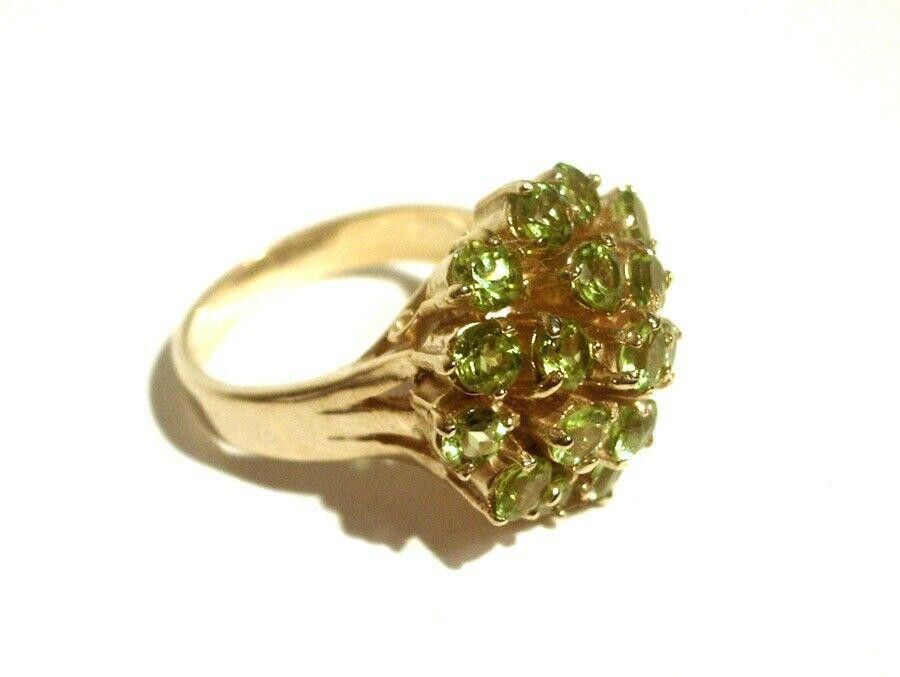 Designer Cluster Sterling Silver and 18 kt Gold Vermeil Cocktail Ring Size ONE SIZE - 2 Thumbnail