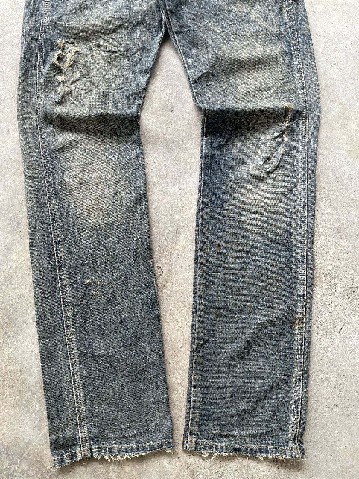 Marithe + Francois Girbaud Marithe Francois Girbaud Vkei Punk Distressed Straight Jeans Size US 32 / EU 48 - 3 Thumbnail