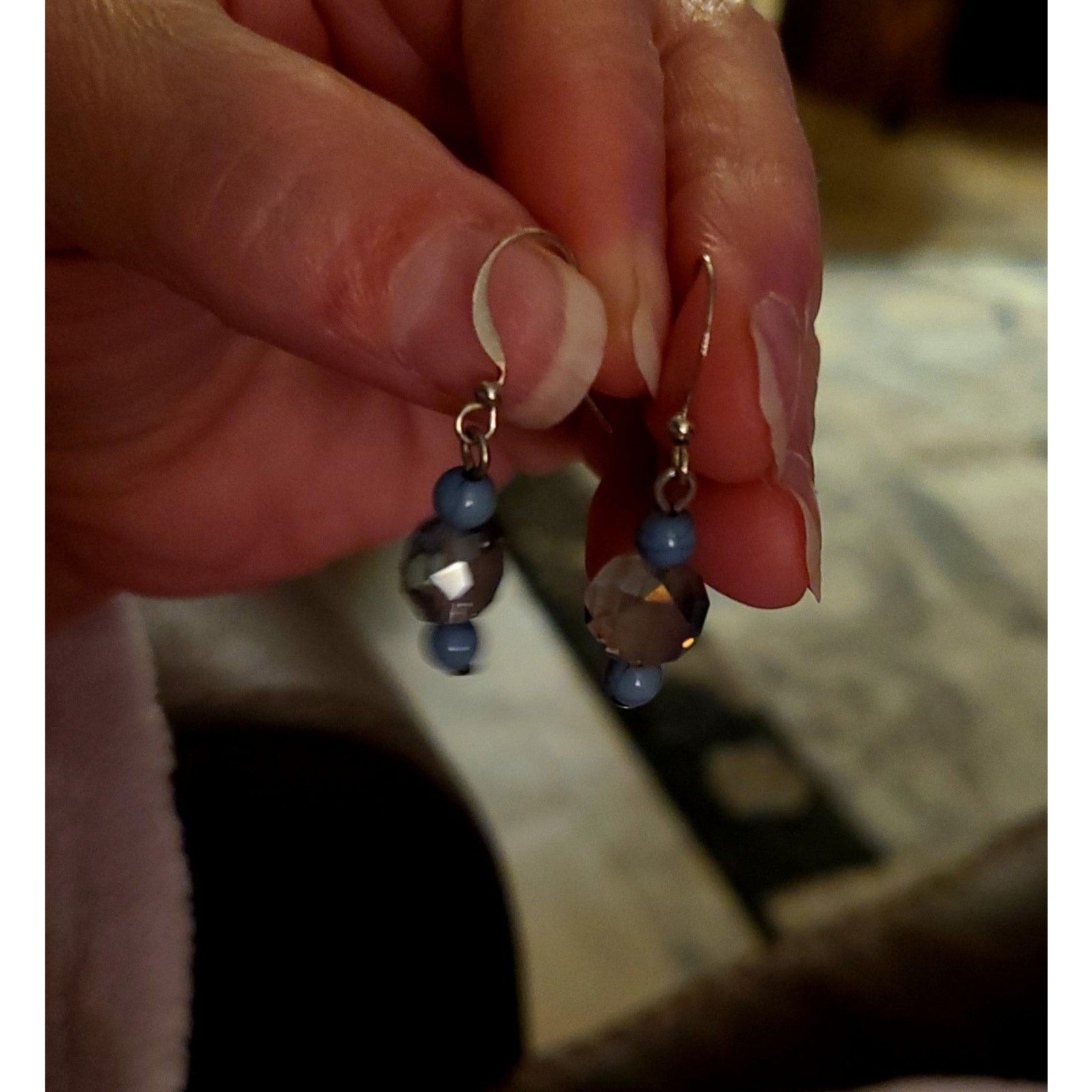 Handmade Earrings crystal and glass beaded Size ONE SIZE - 3 Thumbnail