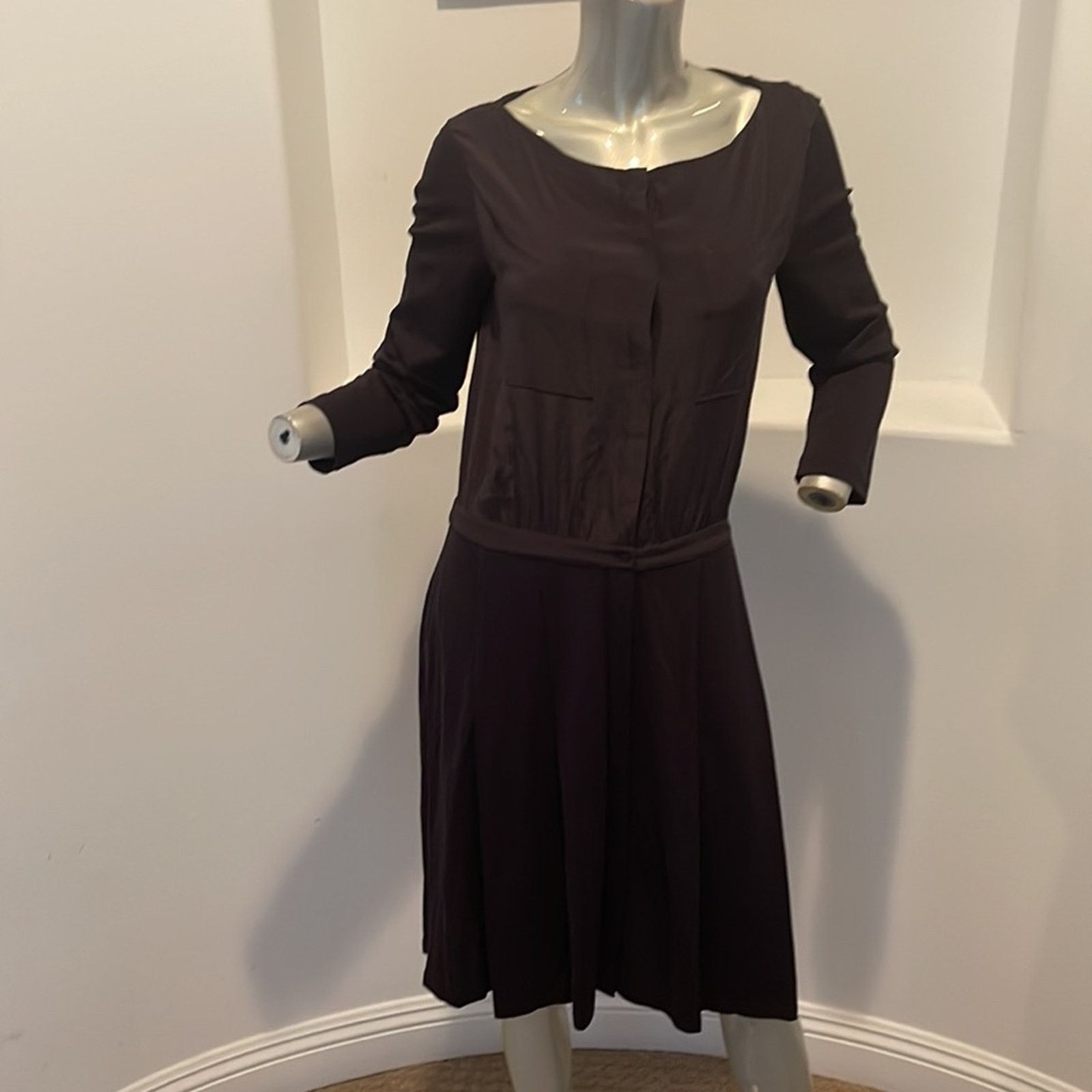 Lacoste Lacoste Pleated Black Shirt Dress Long Sleeve T38 US 6 Size M / US 6-8 / IT 42-44 - 15 Thumbnail