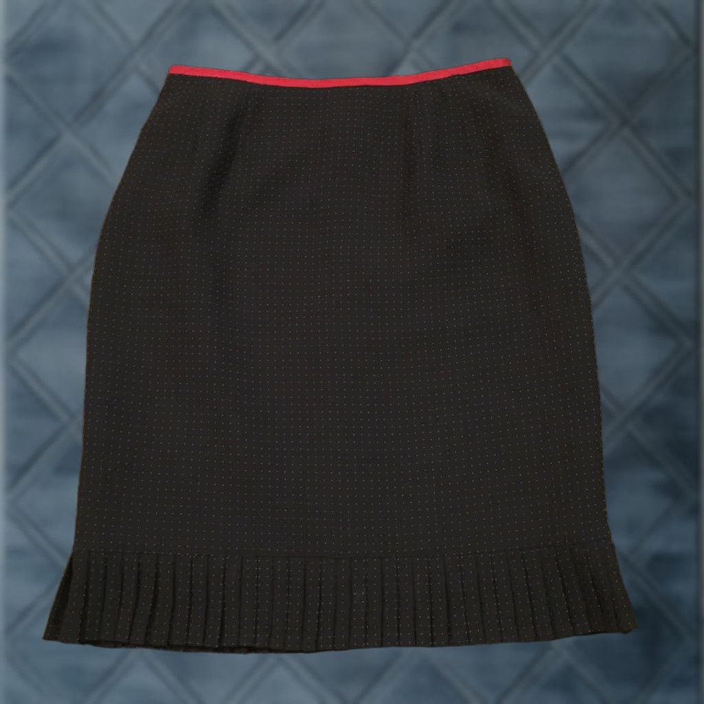 Kasper Kasper Skirt Petite 4P Black Polka Dot Knee Length High Waist Lined Pleated Women Size 27" / US 4 / IT 40 - 1 Thumbnail