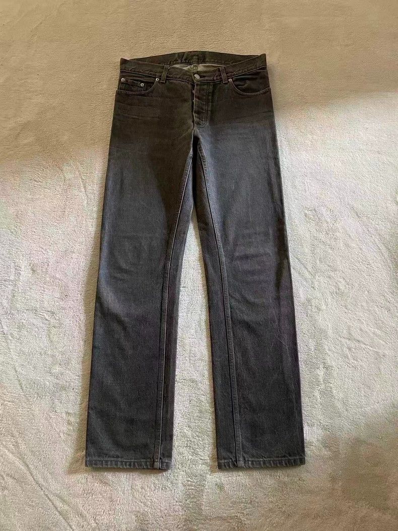 Helmut Lang Helmut Lang Gray Black Raw Denim Jeans 33 Size US 33 - 1 Thumbnail