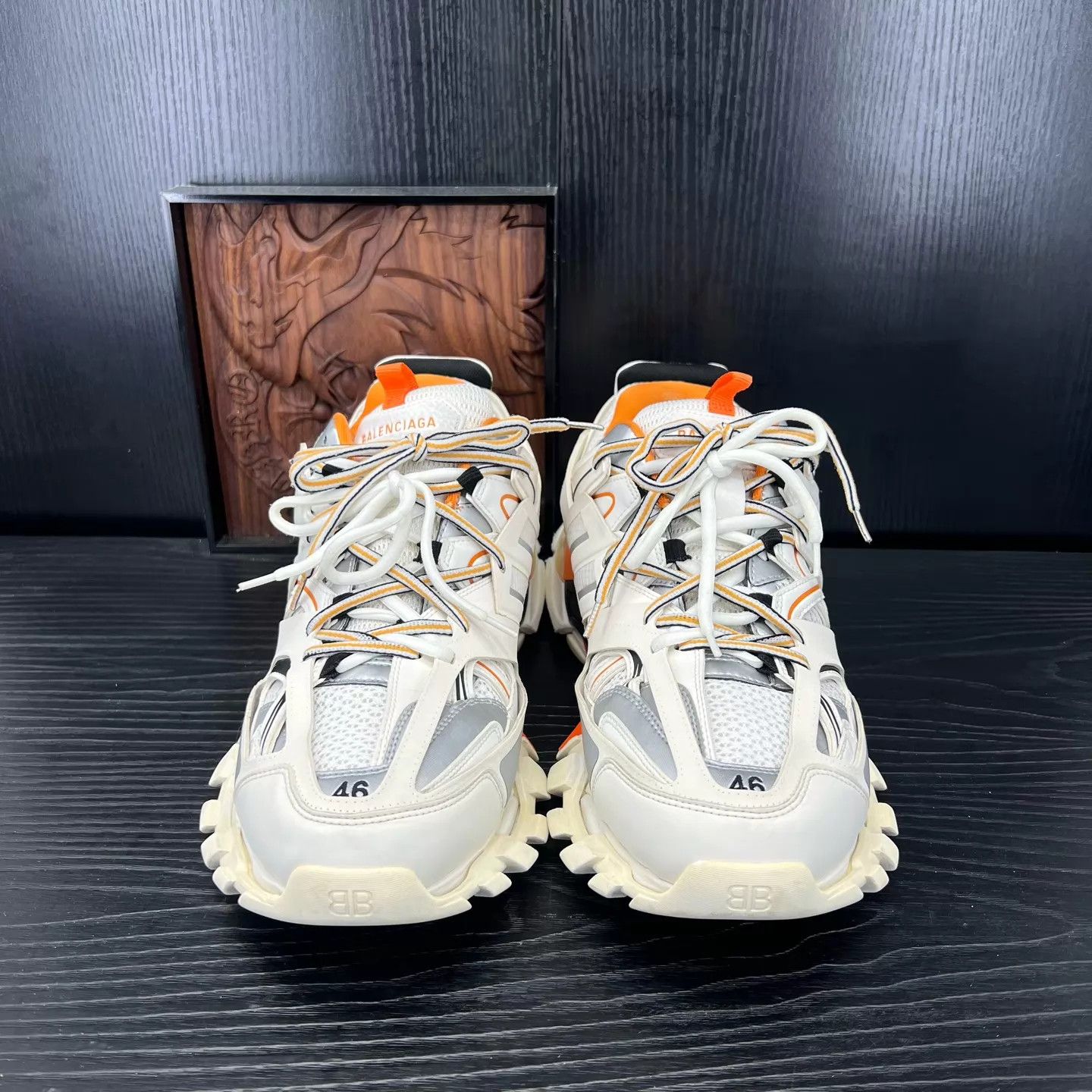 Balenciaga Balenciaga Track White Orange 46 Light Wear Boxed Size US 13 / EU 46 - 6 Thumbnail