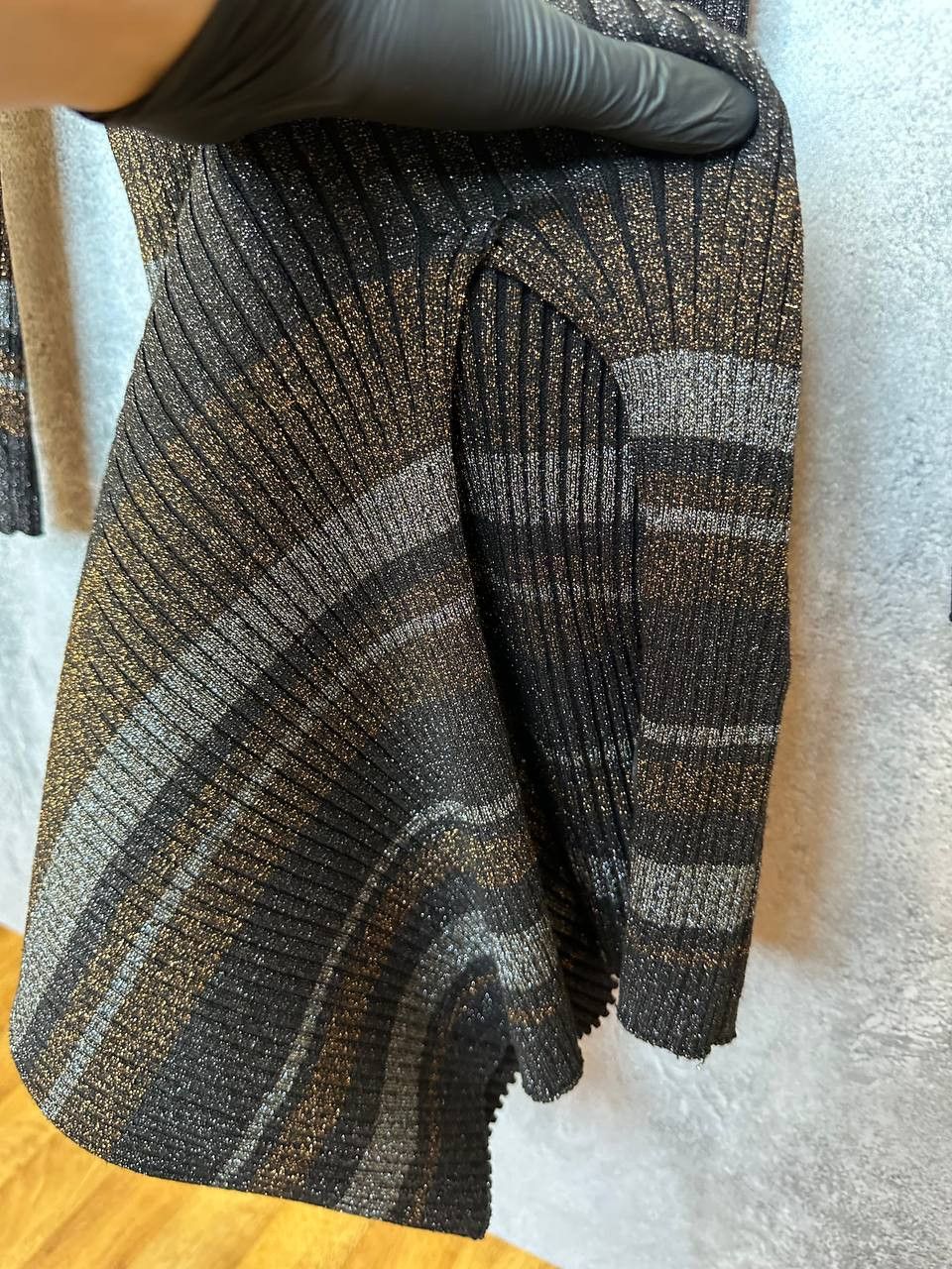 Reiss REISS Sassy Metallic-Stripe Knit Dress Maxi Tight Size L / US 10 / IT 46 - 11 Thumbnail