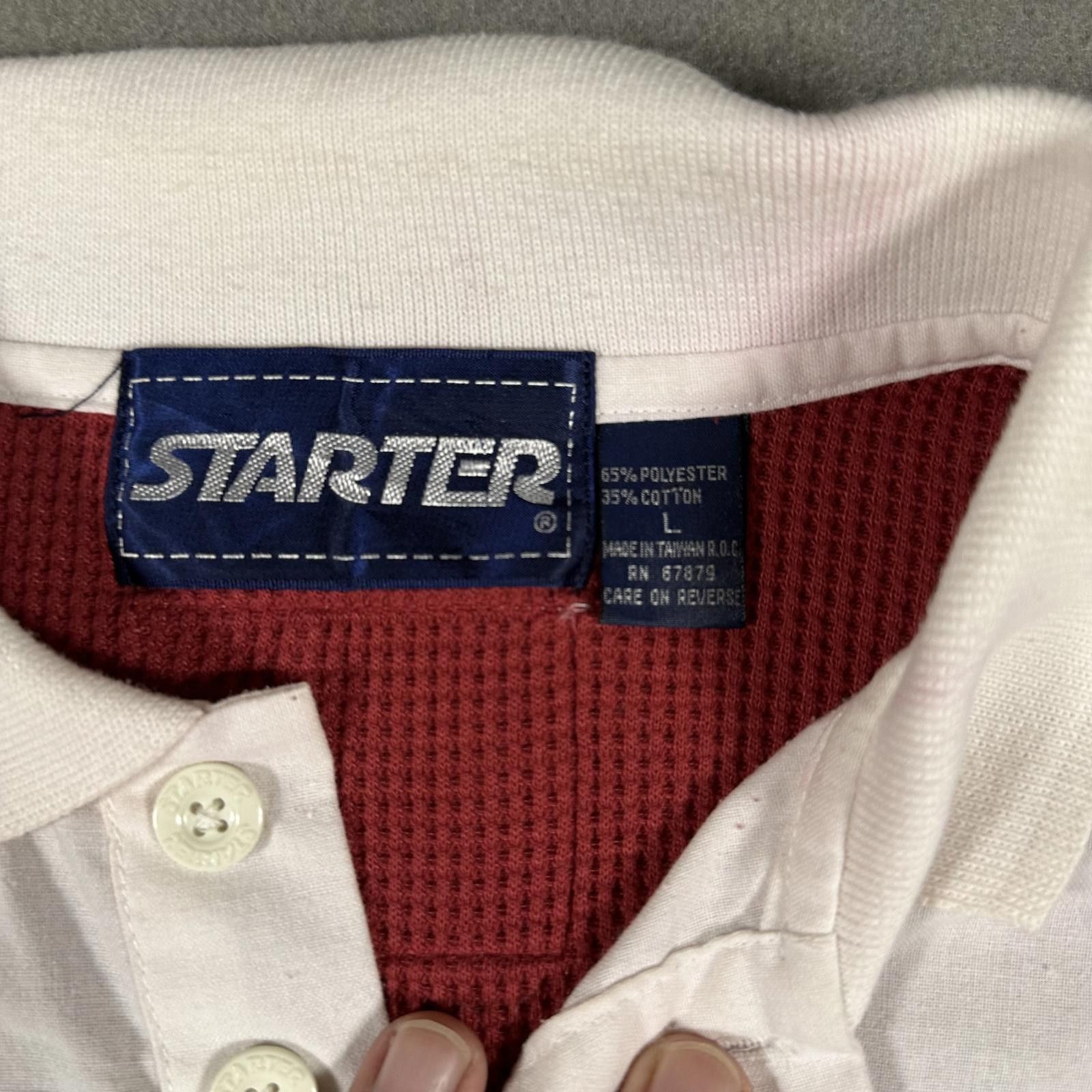Starter Starter Men Long Sleeve Polo Shirt Waffle knit USC L red Size US L / EU 52-54 / 3 - 3 Thumbnail