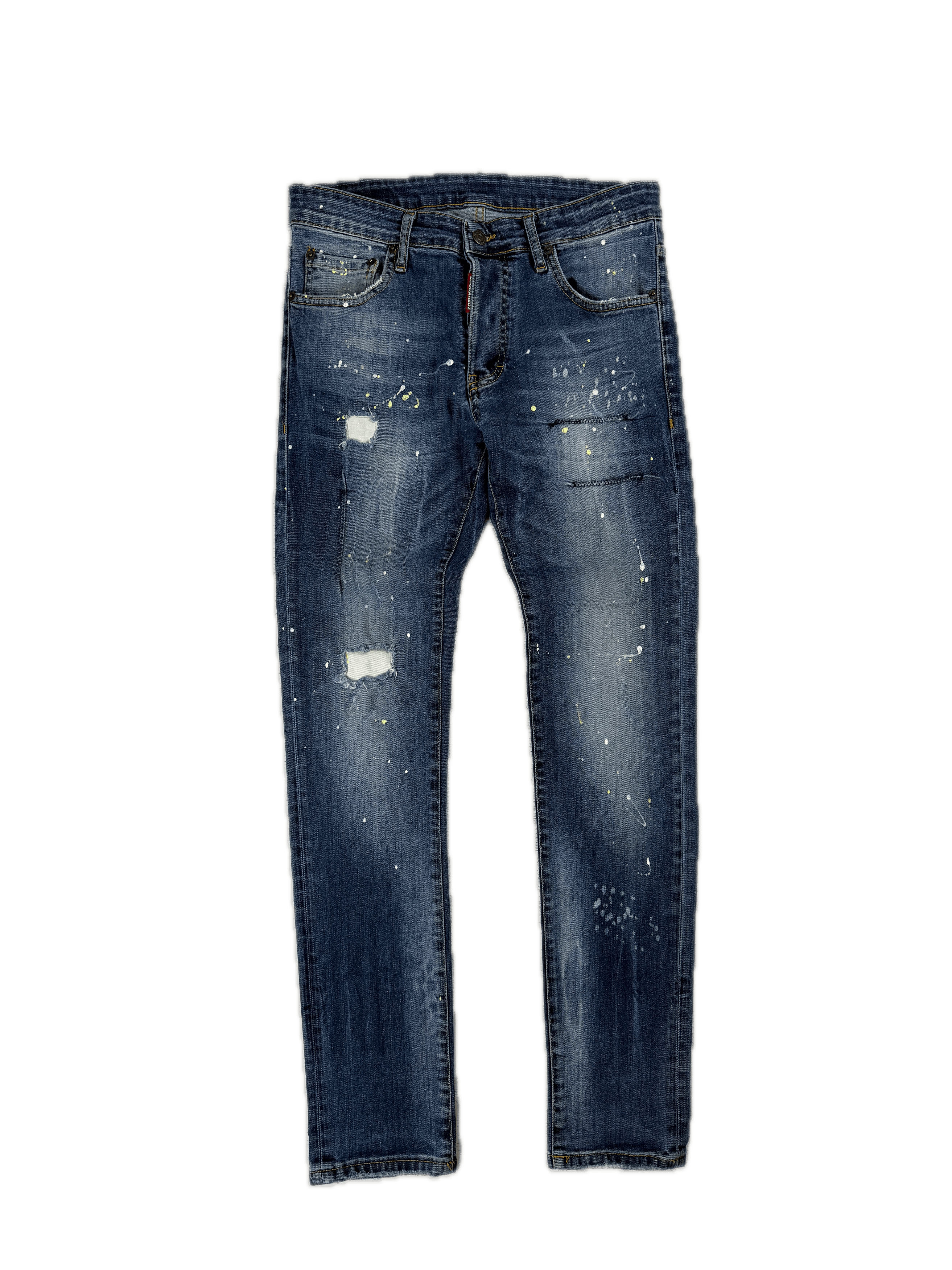 Dsquared2 Dsquared2 Slim Jeans Men's Blue Ripped Distressed Painted Size US 28 / EU 44 - 1 Thumbnail