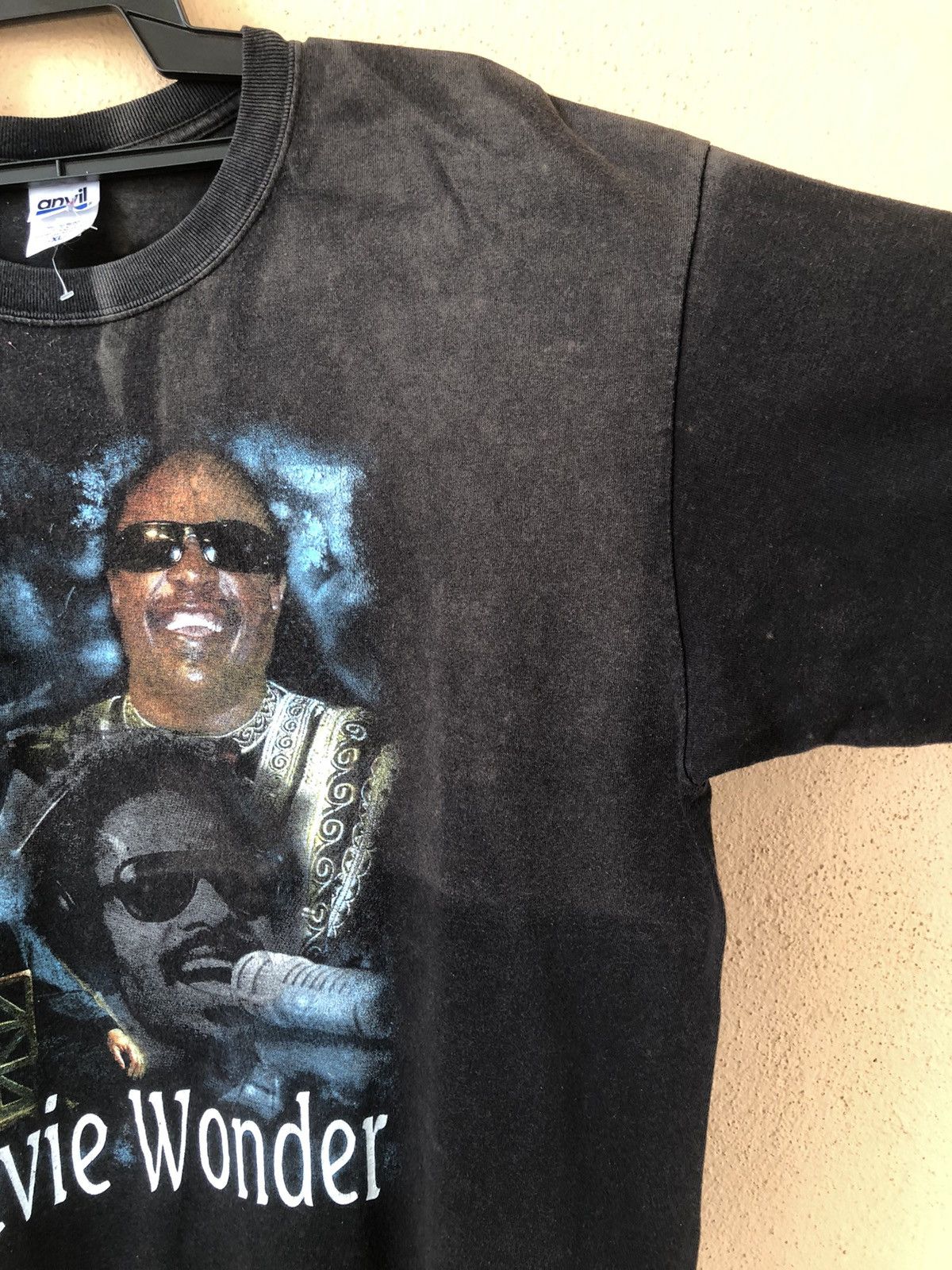 Band Tees × Rap Tees × Vintage Vintage Stevie Wonder Rap Tee Sunfaded Size US XL / EU 56 / 4 - 4 Thumbnail