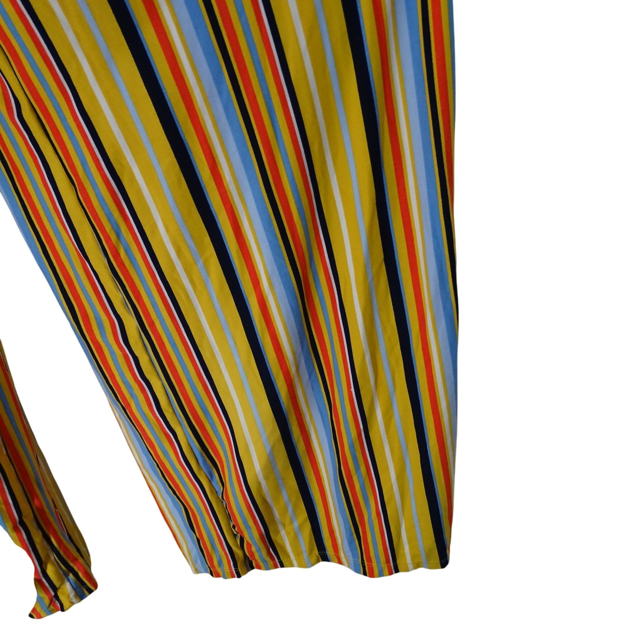 Other Eye Candy Multicolor Striped Off-Shoulder Jumpsuit Size 1X Size 40" / US 18 - 6 Thumbnail