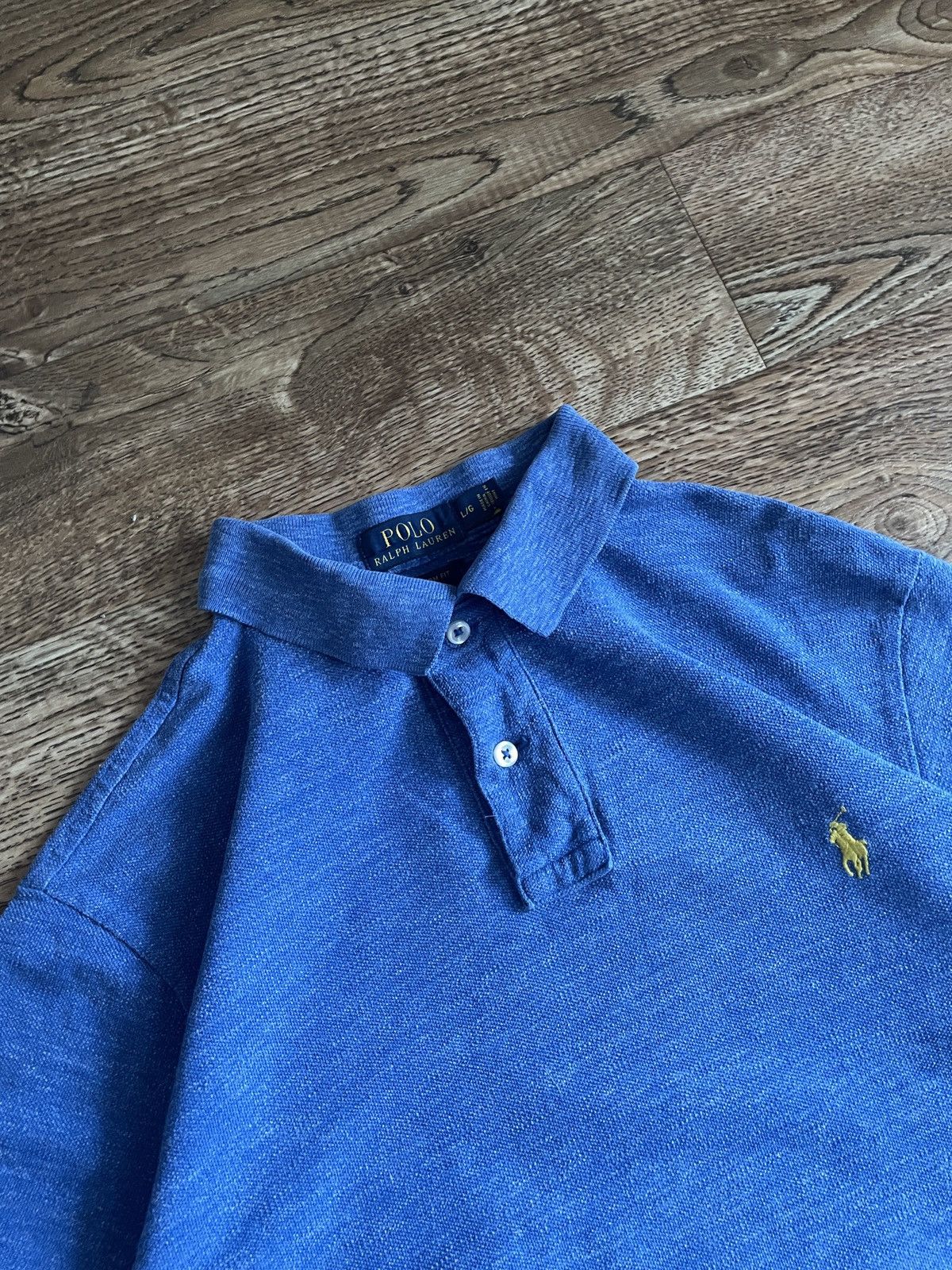 Polo Ralph Lauren × Ralph Lauren × Vintage POLO RALPH LAUREN Polo Shirt Mens L Blue Slim Fit Mens Size US L / EU 52-54 / 3 - 4 Thumbnail