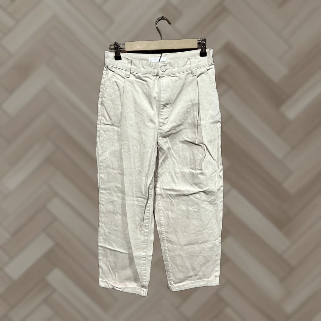 Oak + Fort Oak Fort Pants Womens Ivory Wide-Leg Cropped Size 6 Regular Cropped 25in Inseam White Color Size 28" / US 6 / IT 42 - 1 Thumbnail