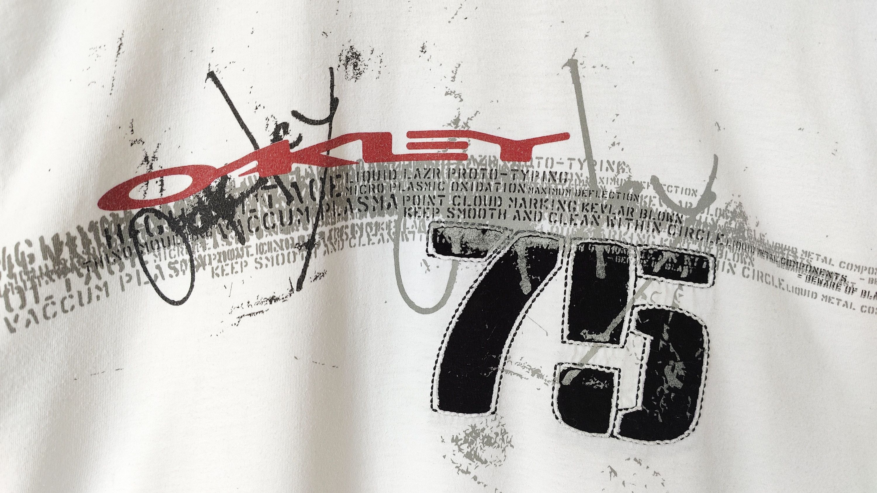 Oakley × Vintage VTG Oakley Graffiti 75 Y2K Vintage Longsleeve Tshirt Size US M / EU 48-50 / 2 - 2 Thumbnail