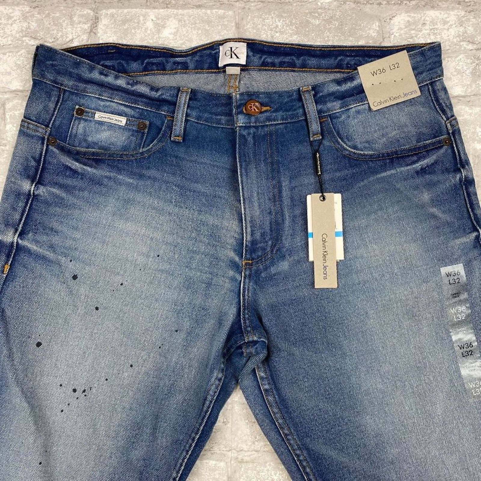 Calvin Klein Calvin Klein Slim Leg Garage Paint Jeans Men's 36x32 NWT Size US 36 / EU 52 - 2 Thumbnail