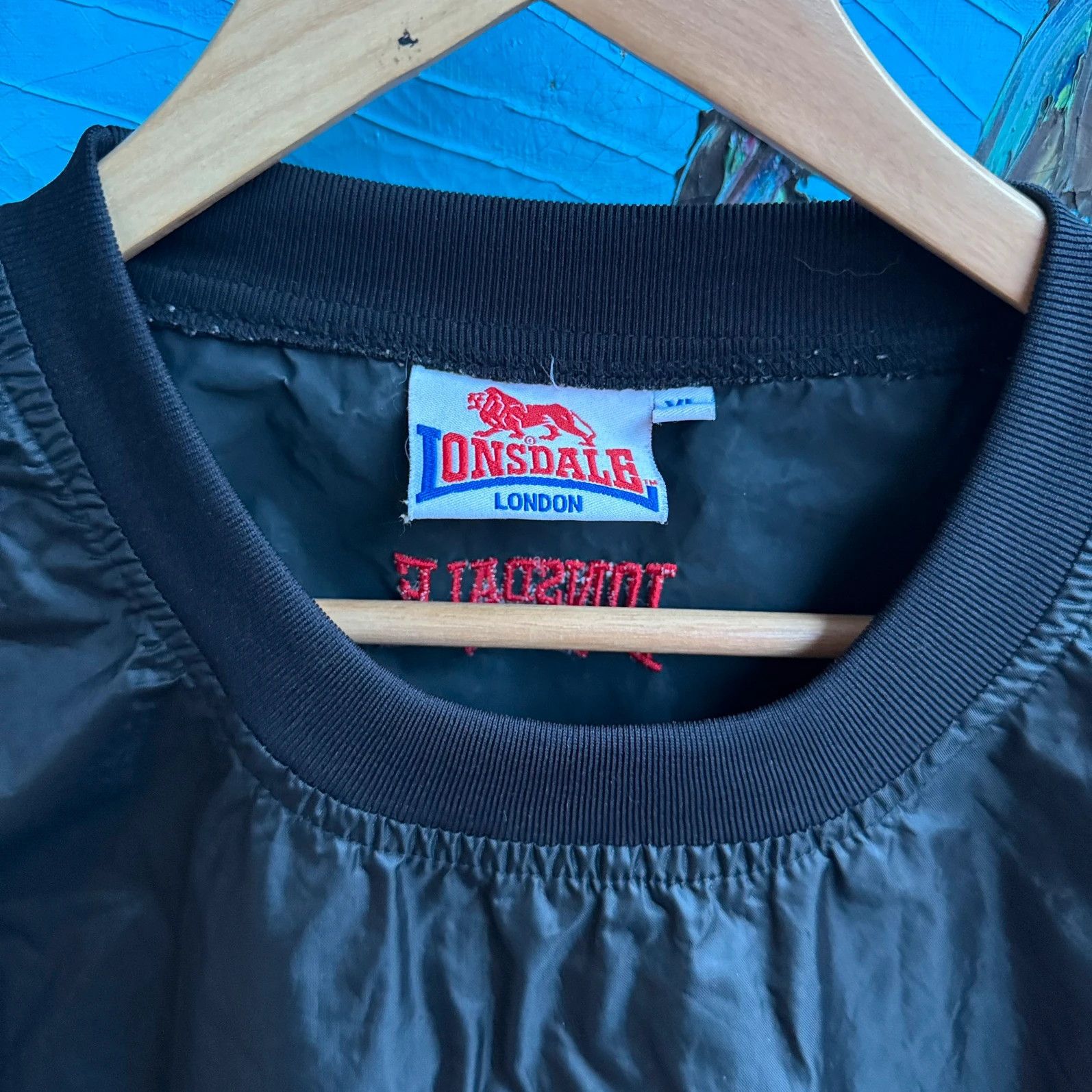 Lonsdale Lonsdale Vintage 90s Black Sweatshirt Nylon Size US XL / EU 56 / 4 - 4 Thumbnail