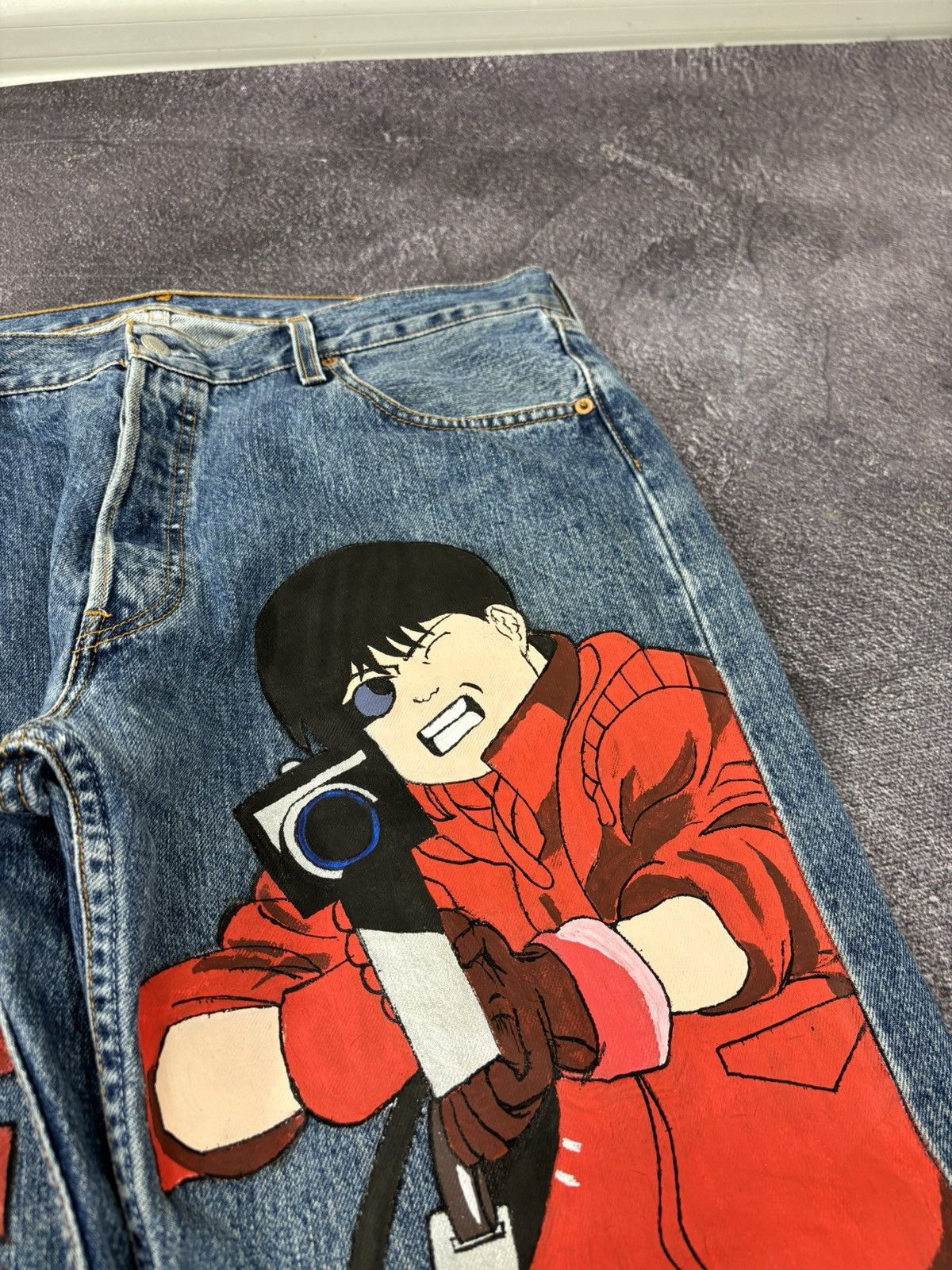 Levi's Vintage Levi’s 501 Akira 1/1 Handmade Custom Denim Jeans Size US 36 / EU 52 - 7 Thumbnail