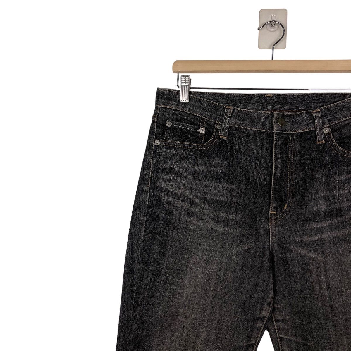 Japanese Brand 🔥VINTAGE DENIM JEANS RICH BLACK UNIQLO JAPAN ISSEY MIYAKE Size US 32 / EU 48 - 7 Thumbnail