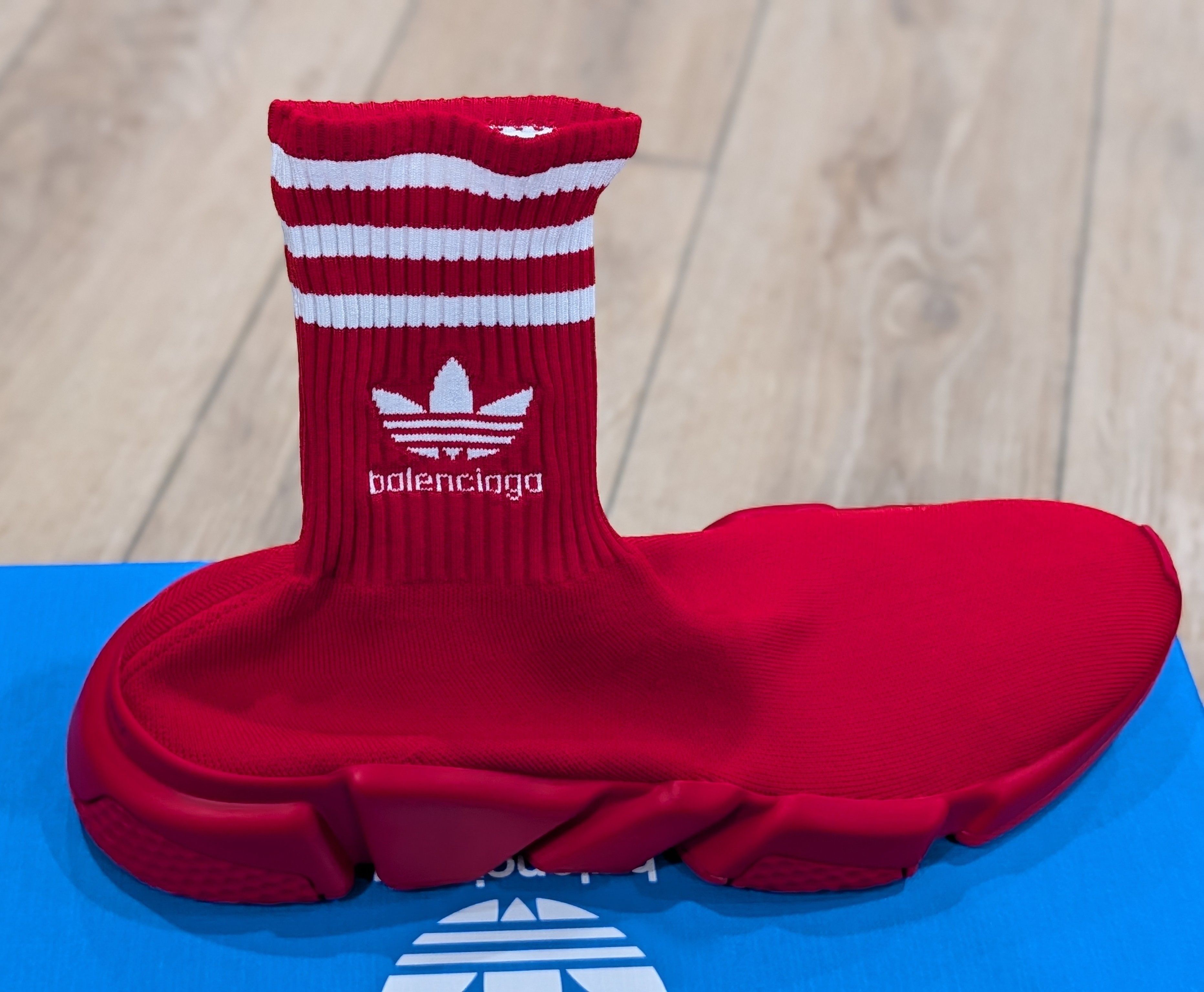 Adidas × Balenciaga Balenciaga x Adidas Speed Knit Sock Sneakers Red 43 US 10 Size US 10 / EU 43 - 6 Thumbnail