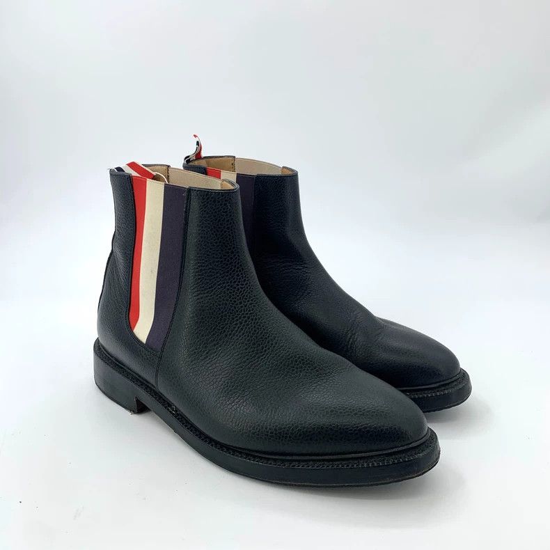Thom Browne Thom Browne Black striped round head leather boots. Martin Size US 9 / EU 42 - 2 Thumbnail