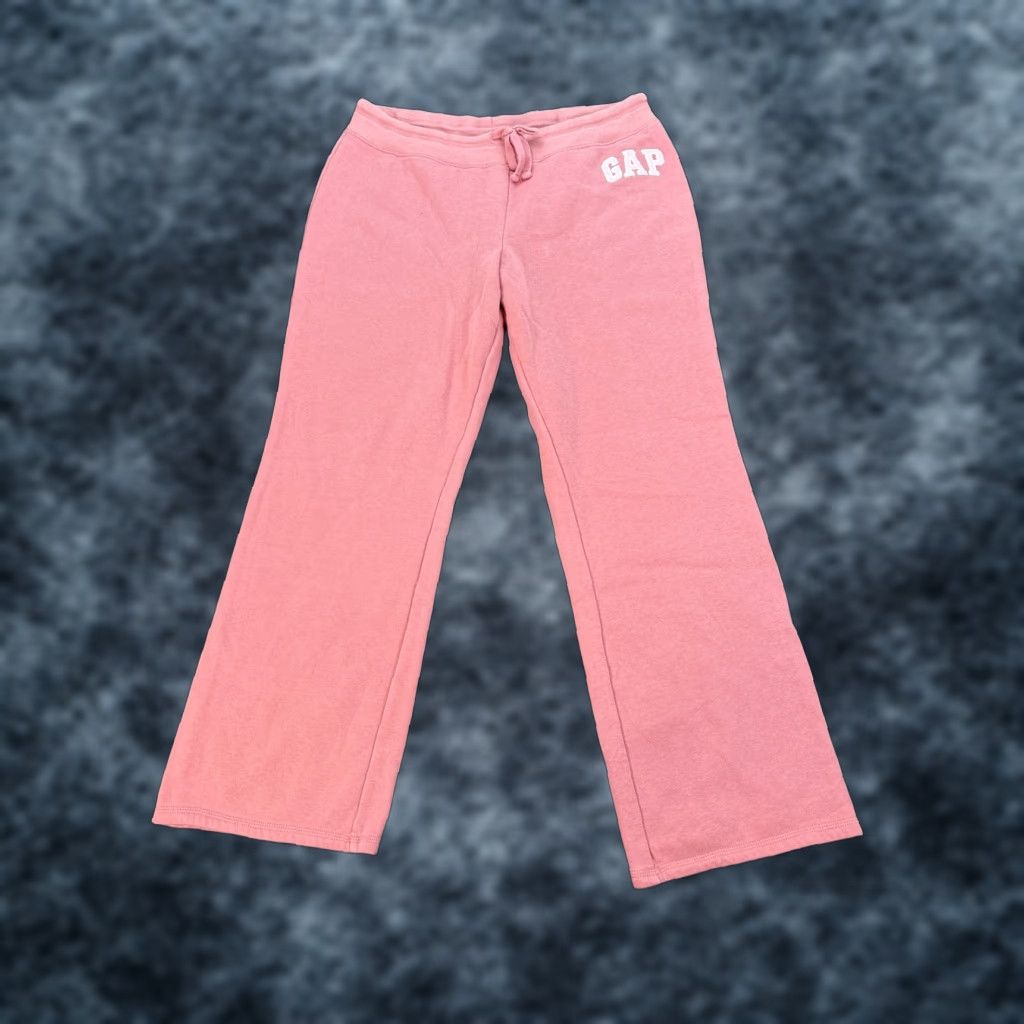 Gap VINTAGE Gap Sweatpants Womens Large Pink Spell Out Baggy Wide Y2K Womens Size 36" / US 14 / IT 50 - 1 Thumbnail