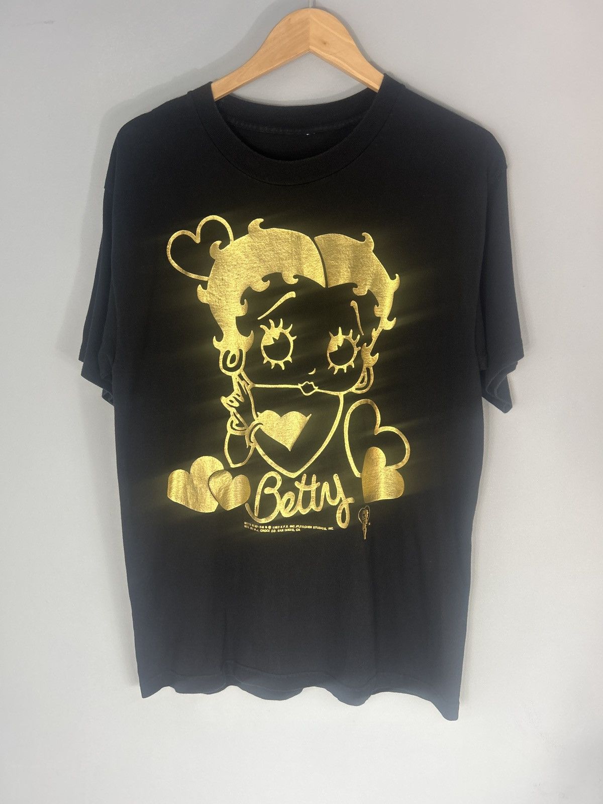 Vintage Vintage 1992 Betty Boop Gold Single Stitch Tes Size US L / EU 52-54 / 3 - 1 Thumbnail