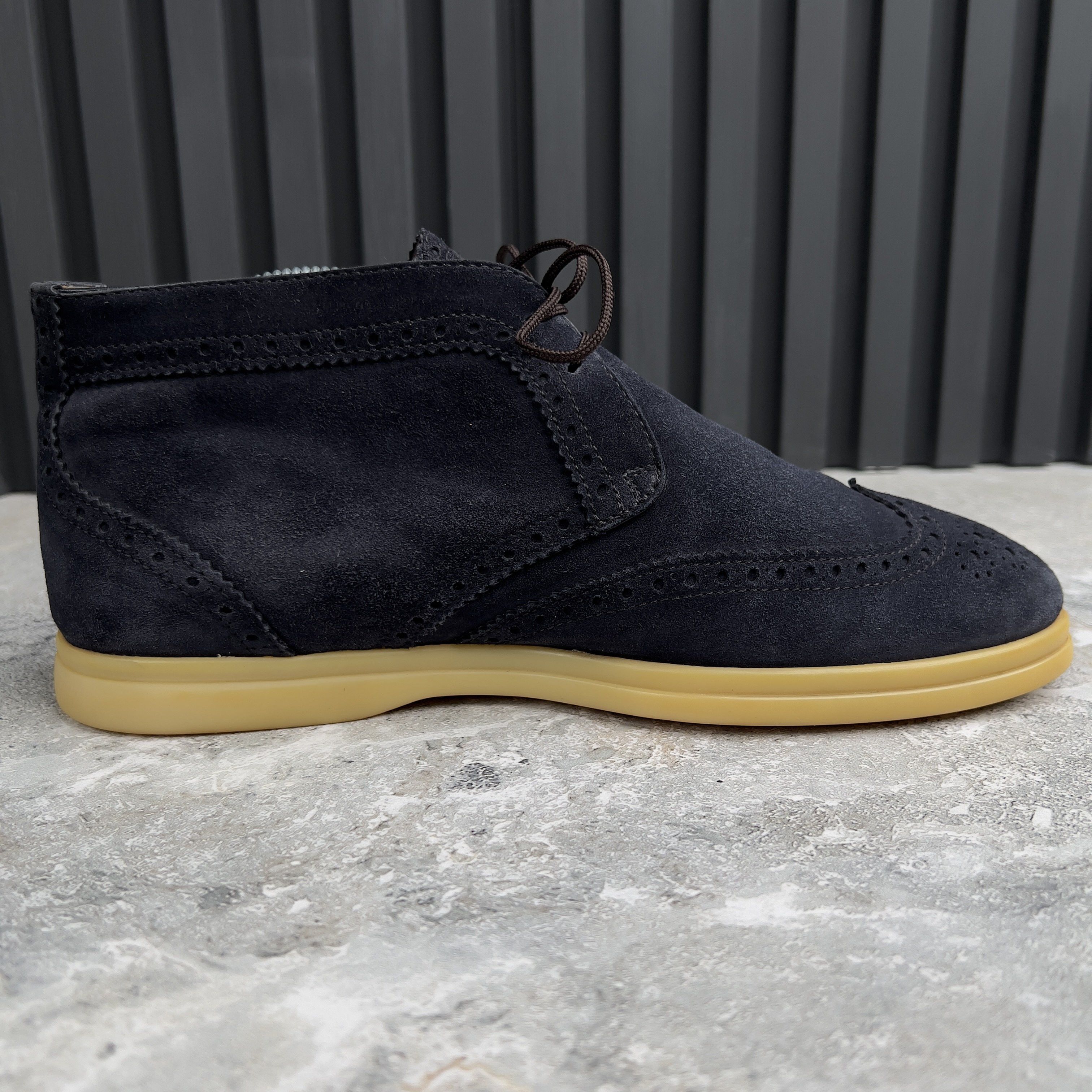 Loro Piana Desert Laced Boots Wing Tip Blue Suede Size US 10 / IT 40 - 6 Thumbnail