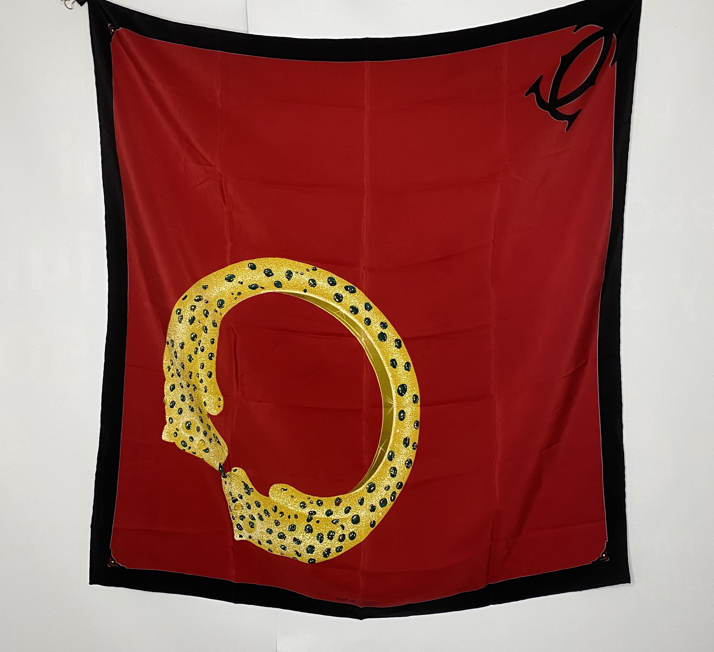 Cartier LES MUST DE CARTIER PARIS GOLD PANTHER BRACELET SILK SCARF Size ONE SIZE - 1 Thumbnail