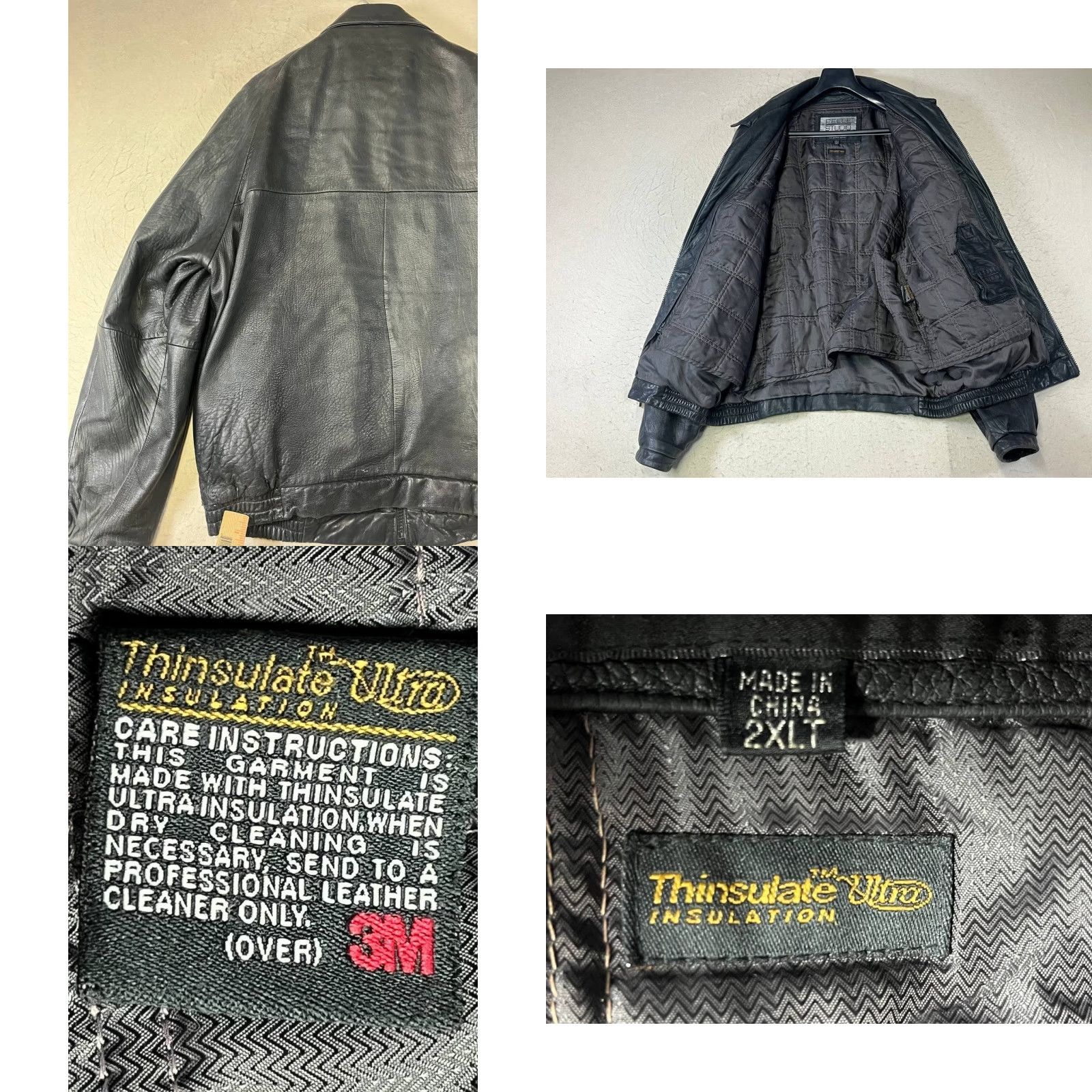 Wilson VINTAGE Wilson Jacket Leather Pelle Studio Thinsulate Ultra Black 2XL Men Size US XXL / EU 58 / 5 - 9 Thumbnail