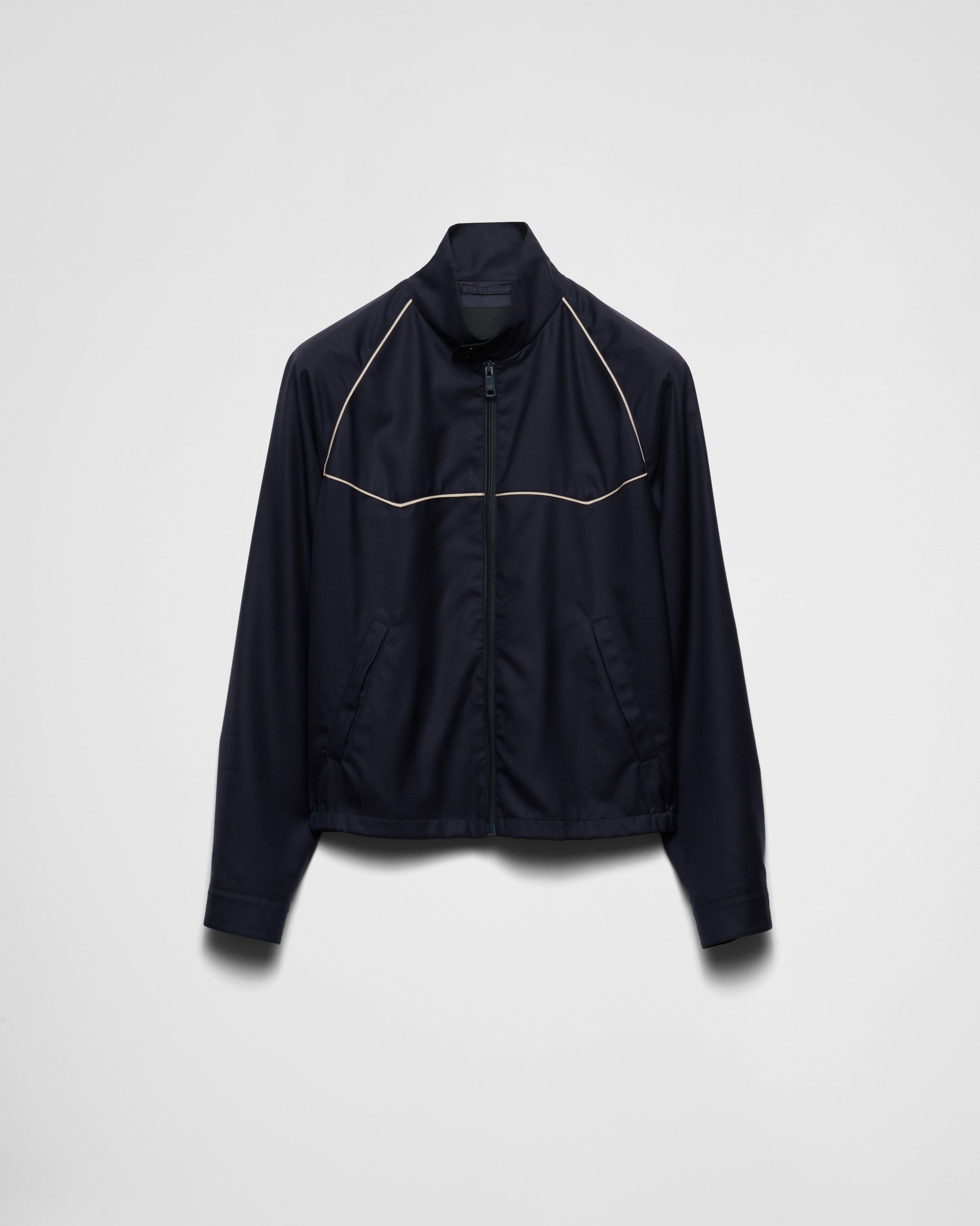 Prada oc11z0625 Wool And Silk Blouson Jacket in Navy Size US S / EU 44-46 / 1 - 1 Thumbnail