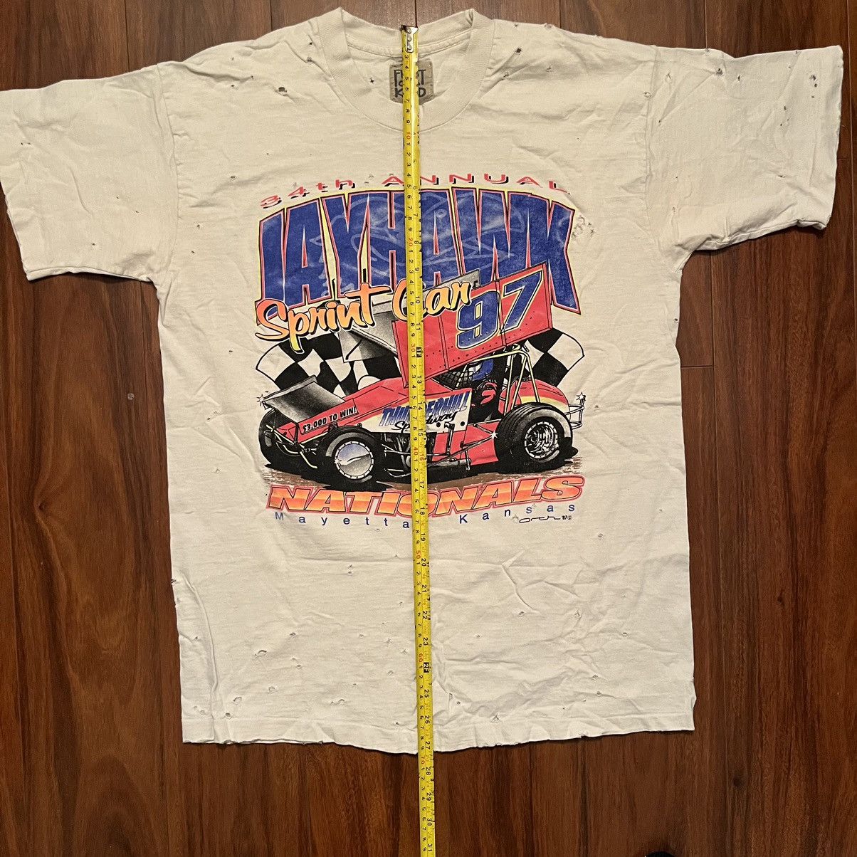 Vintage Vintage 90s JAYHAWK NATIONALS sprint car Kansas Racing shirt Size US M / EU 48-50 / 2 - 3 Thumbnail