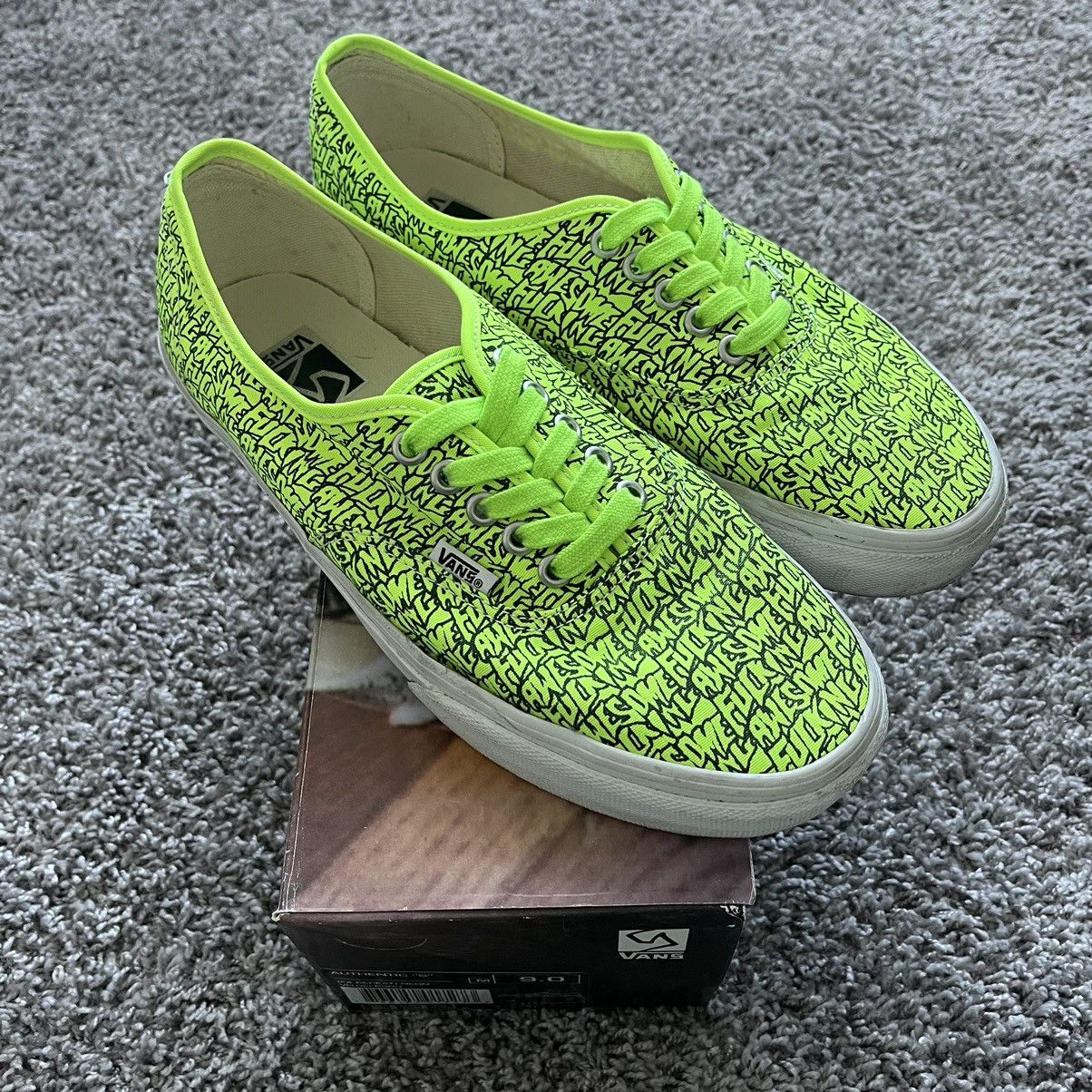 image of Og Fucking Awesome Vans Authentic All Over Print Size 9 Shoes in Neon, Men's