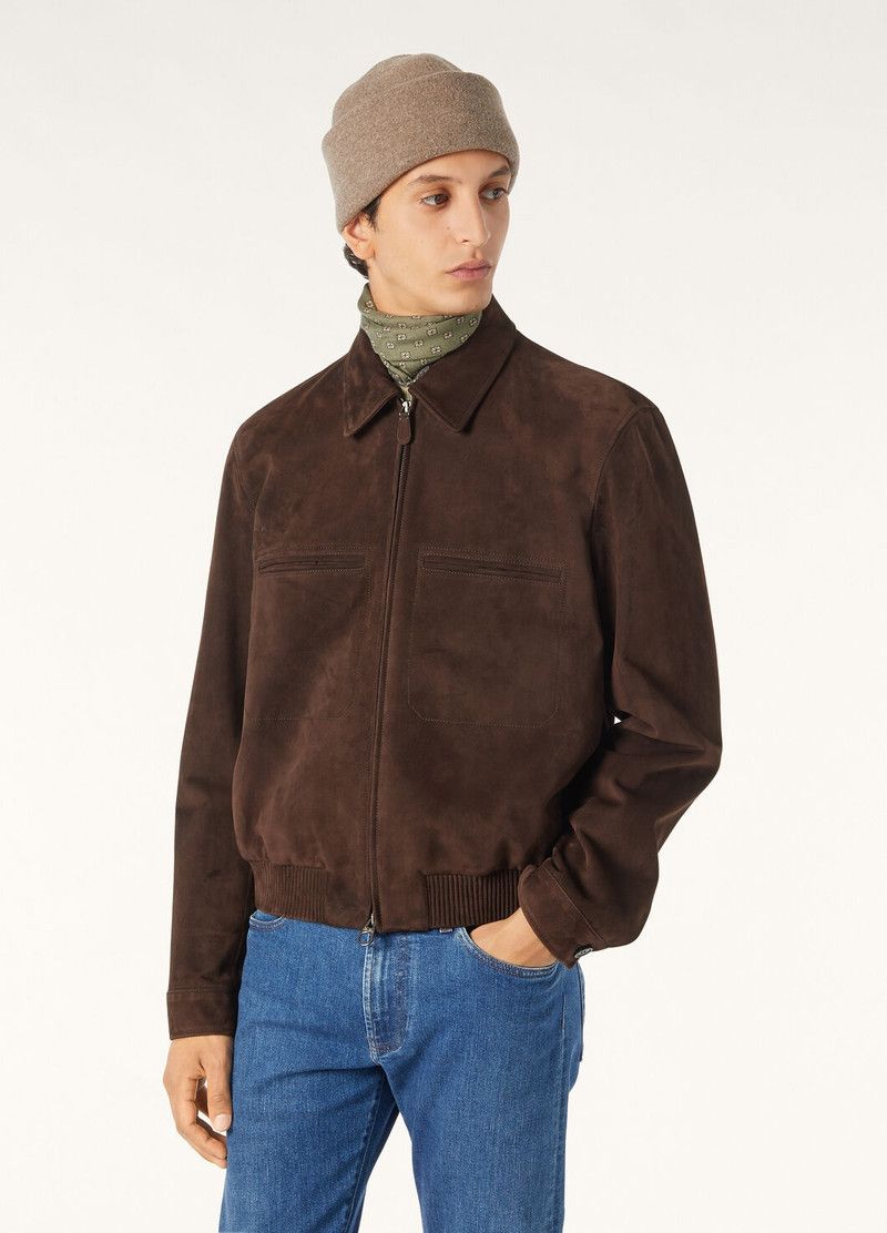 Loro Piana o1w1db10226 FAP2260 Kane Bomber Jacket in Brown Size US XL / EU 56 / 4 - 4 Thumbnail