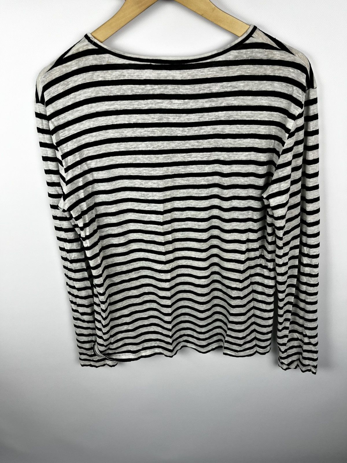 Alexander Wang Womens T. Alexander Wang Long Sleeve Striped Top Black White Size S / US 4 / IT 40 - 10 Thumbnail