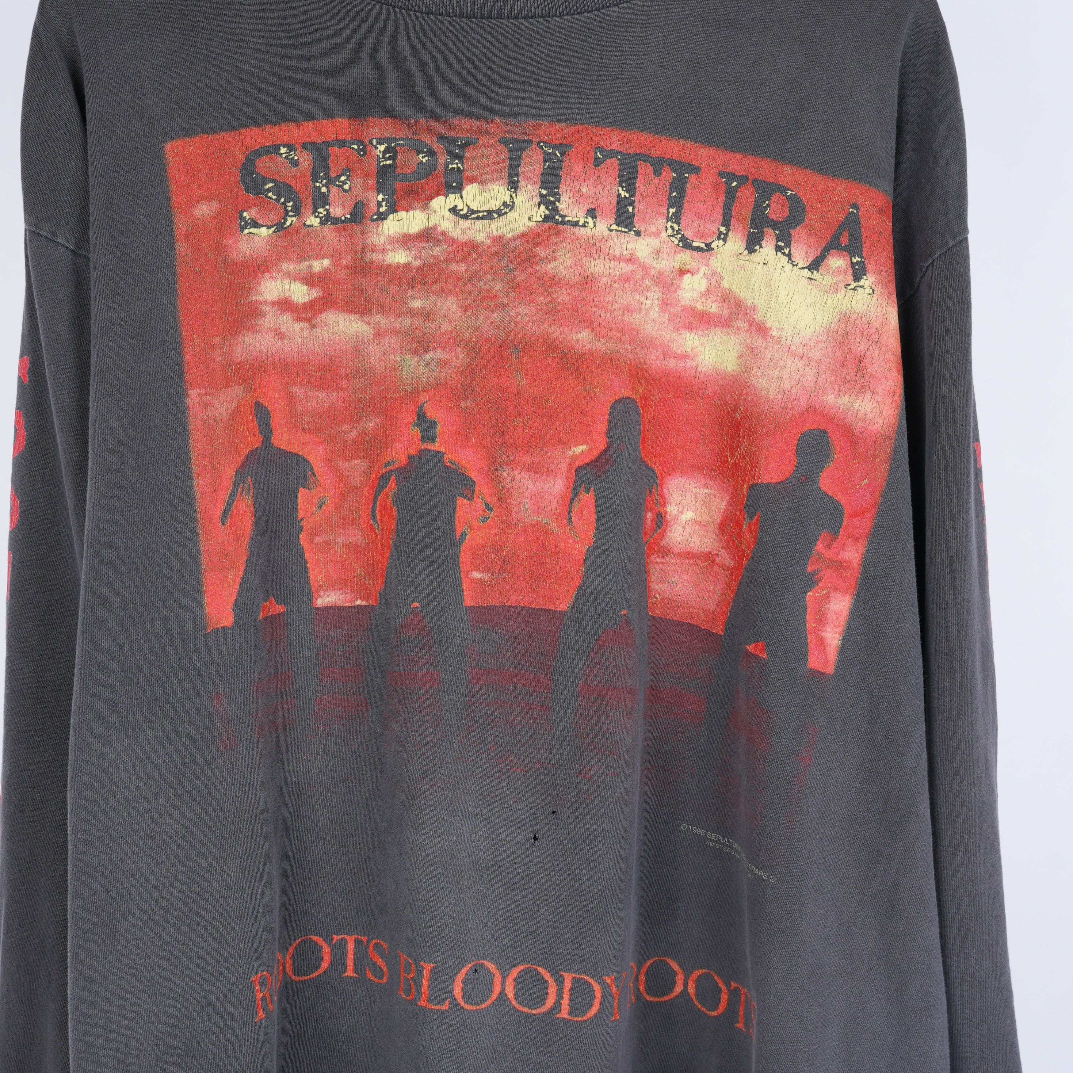 Vintage VINTAGE SEPULTURA FADED BLUE GRAPE LONG SLEEVE SHIRT Size US XL / EU 56 / 4 - 3 Thumbnail