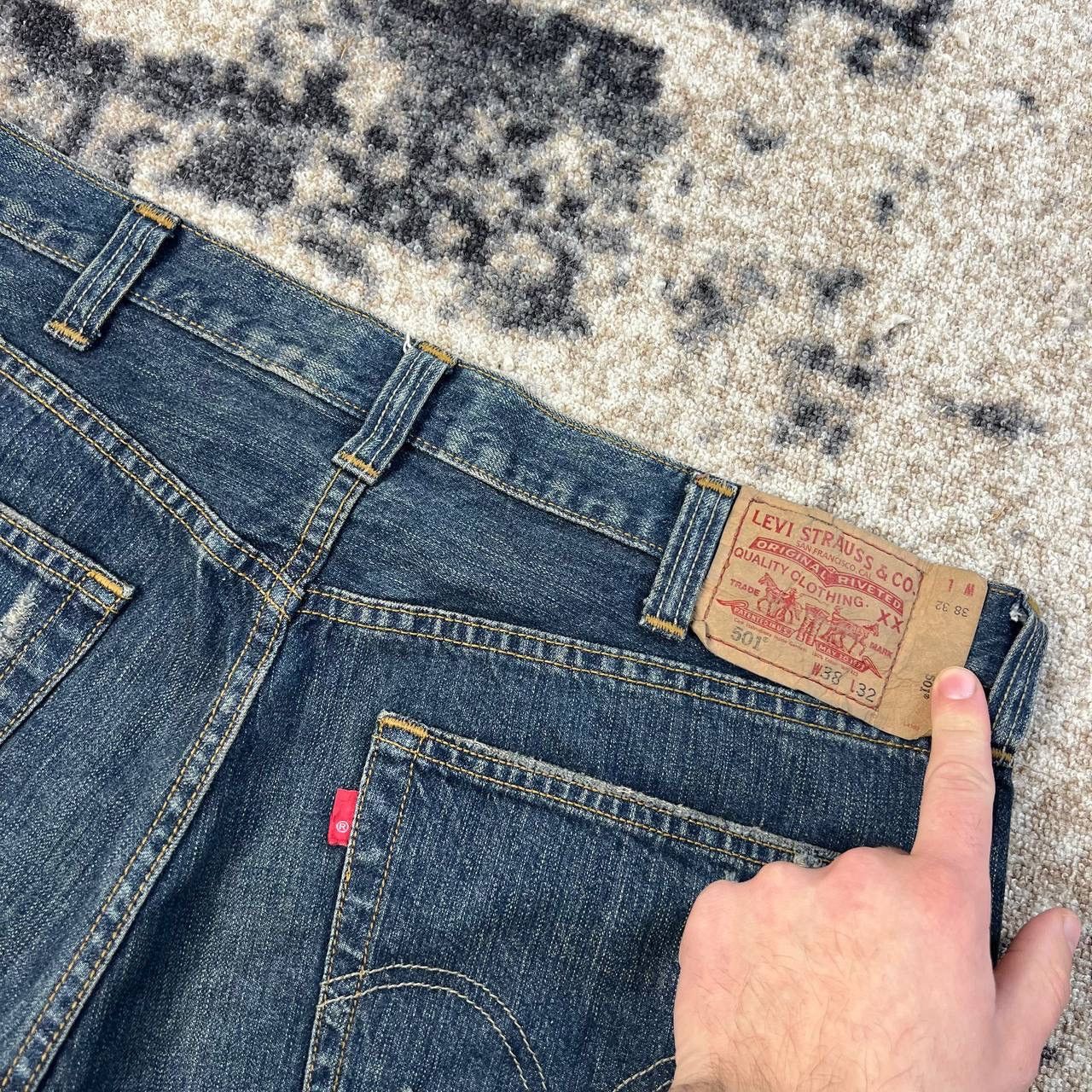 Levi's 501 Levis Vintage Y2K Distressed Style Baggy Denim Jeans Size US 38 / EU 54 - 5 Thumbnail