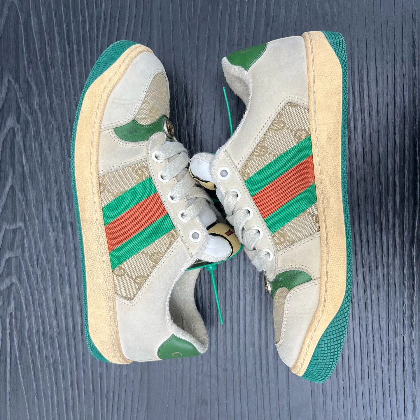 Gucci Gucci distressed sneakers women's gray green 35 Size US 5 / IT 35 - 2 Thumbnail