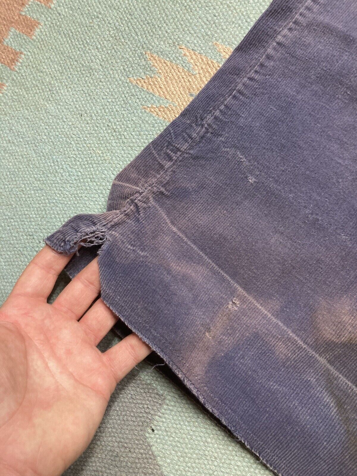Vintage 70s corduroy bell bottoms elephant flare pants faded 22x33 Size 22" - 3 Thumbnail