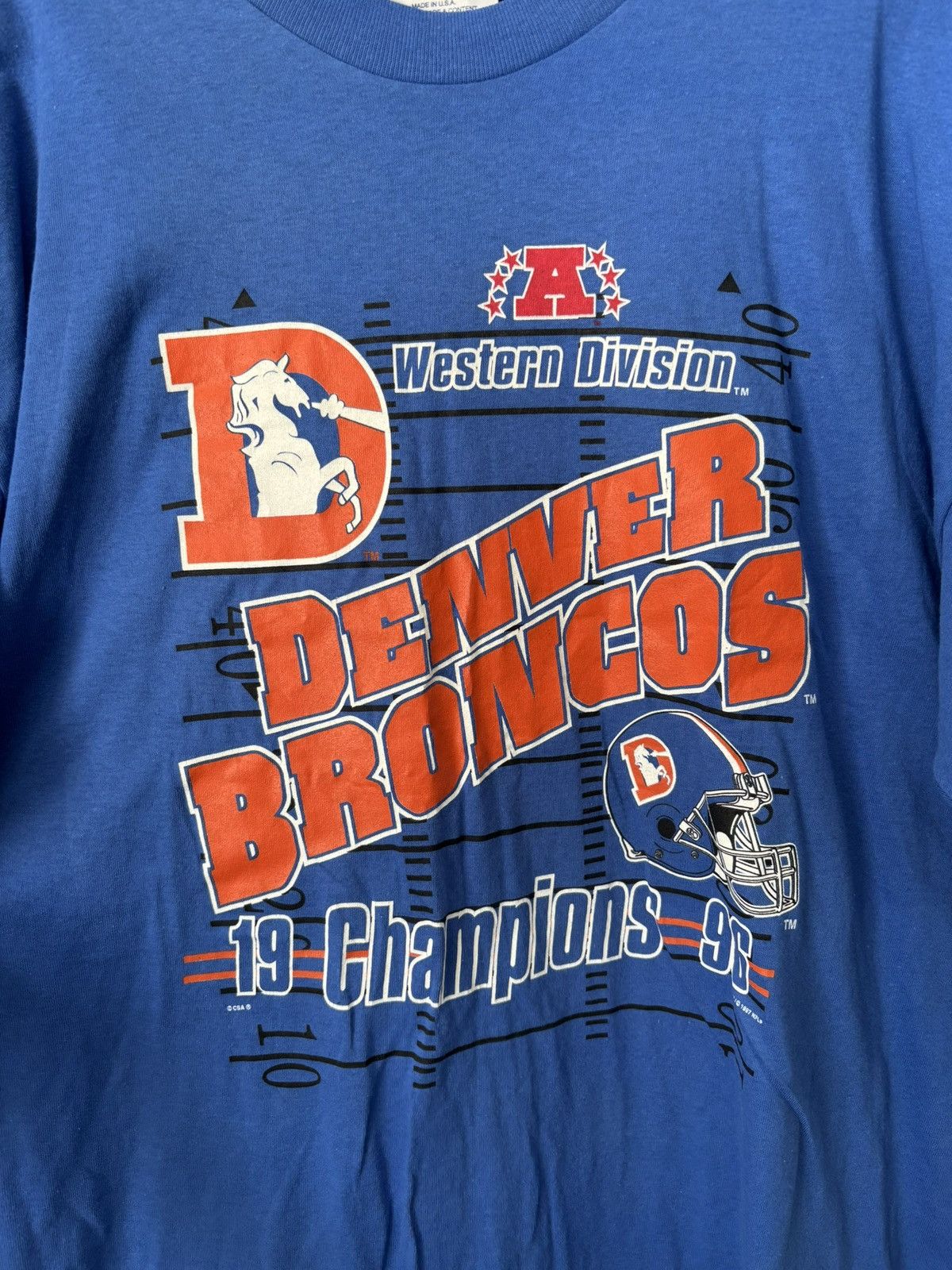 Vintage 1996/97 Denver Broncos T Shirt Size US XL / EU 56 / 4 - 5 Thumbnail