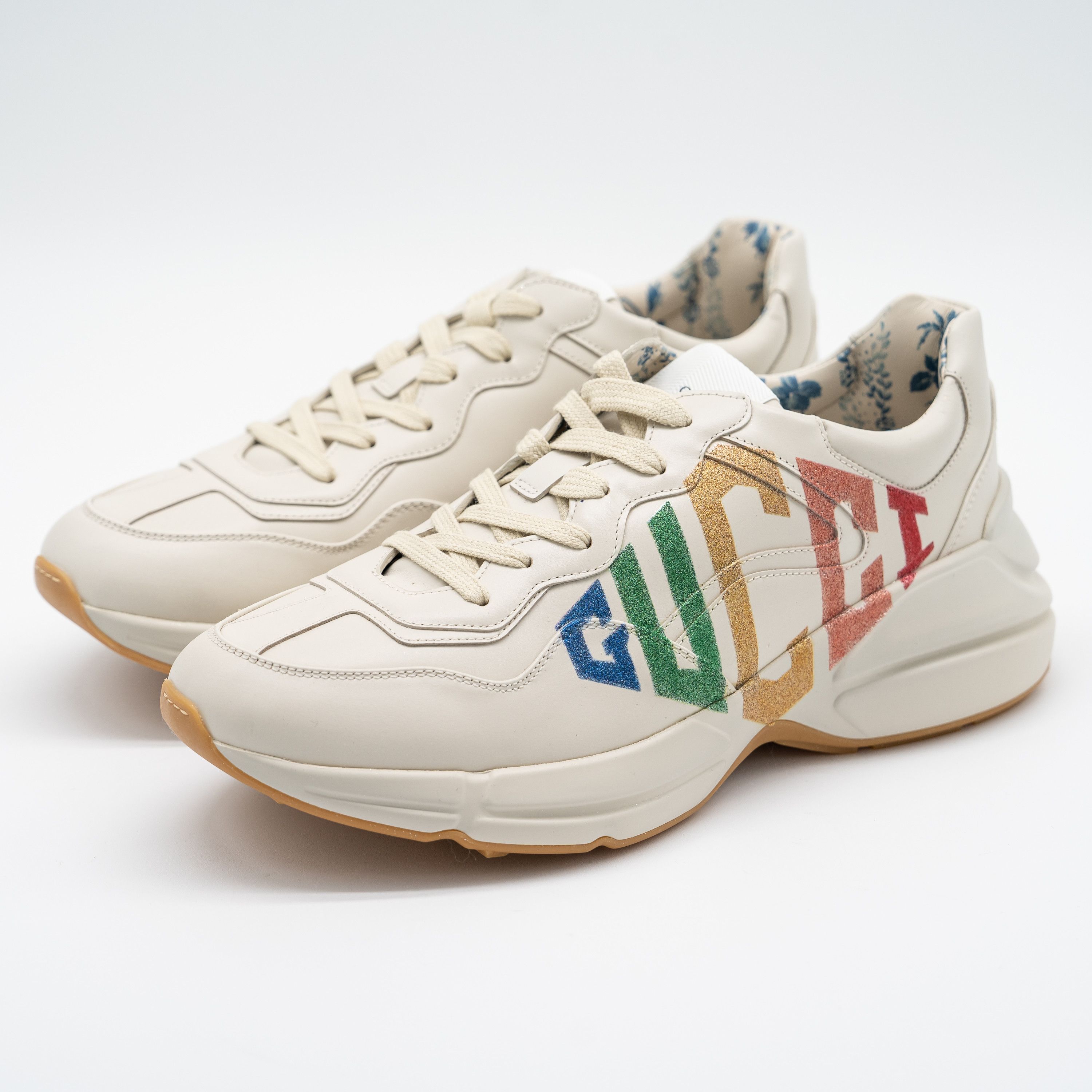 Gucci Gucci Rhyton Glitter White Rainbow Logo Sneakers Size US 11.5 / IT 41.5 - 1 Thumbnail