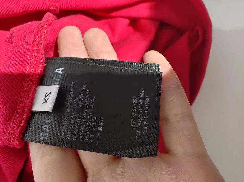 Balenciaga Red Crown Round Neck Short Sleeve