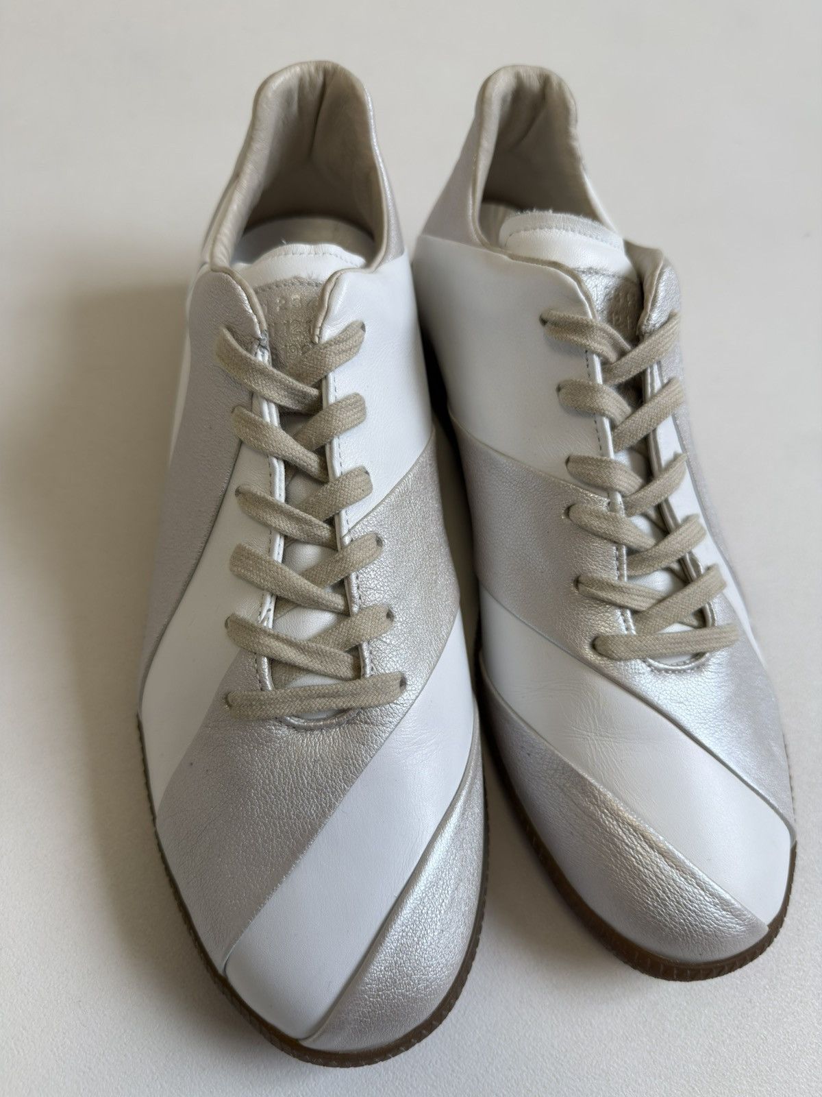 Maison Margiela S/S 10 Silver/White Striped GAT Sneakers Size US 9 / EU 42 - 7 Thumbnail
