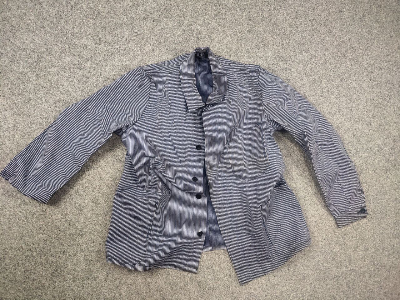 Vintage Vintage 60's French sanforized work striped Chore Jacket Size US L / EU 52-54 / 3 - 18 Thumbnail