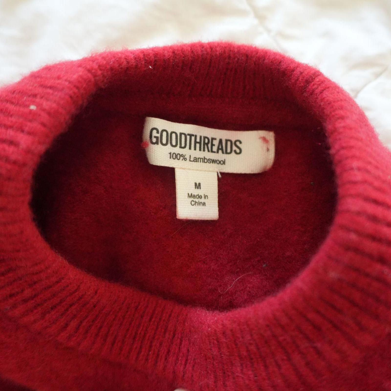Other Goodthreads Sweater Women's M Red 100% Lambs Wool Size M / US 6-8 / IT 42-44 - 2 Thumbnail