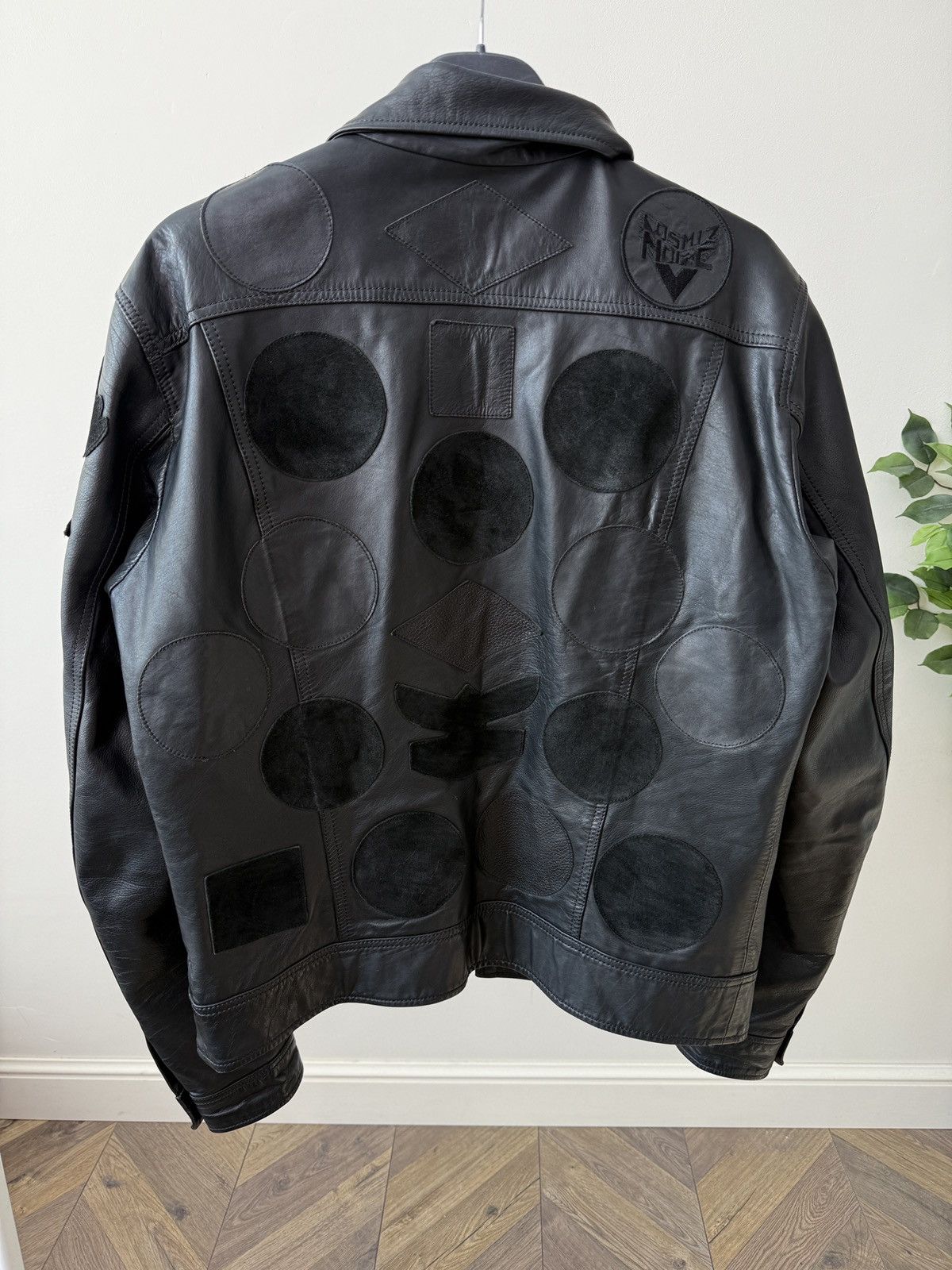 Diesel Vintage Diesel Mens Black Leather Jacket Patch Details Size US L / EU 52-54 / 3 - 11 Thumbnail