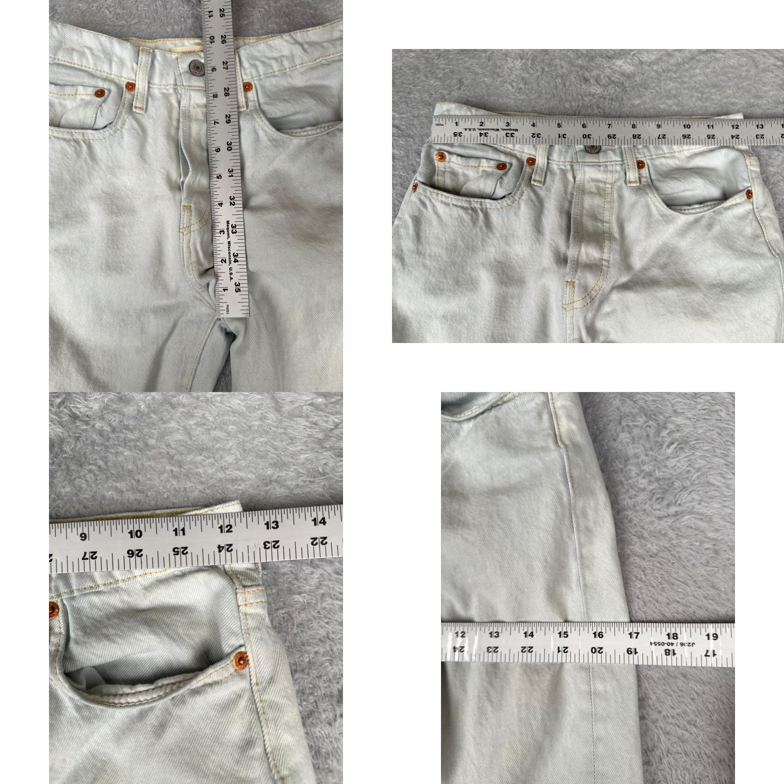 Levi's VINTAGE Levis Premium Jeans Womens 25 Blue Denim Big E Wedgie Straight Mid Rise 25x28 Size 42" / US 20 - 9 Thumbnail